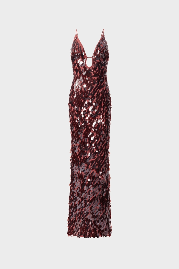 Sophisticated and Relaxed Soft Air The 'Sapphire' Sequin Maxi Dress Fig