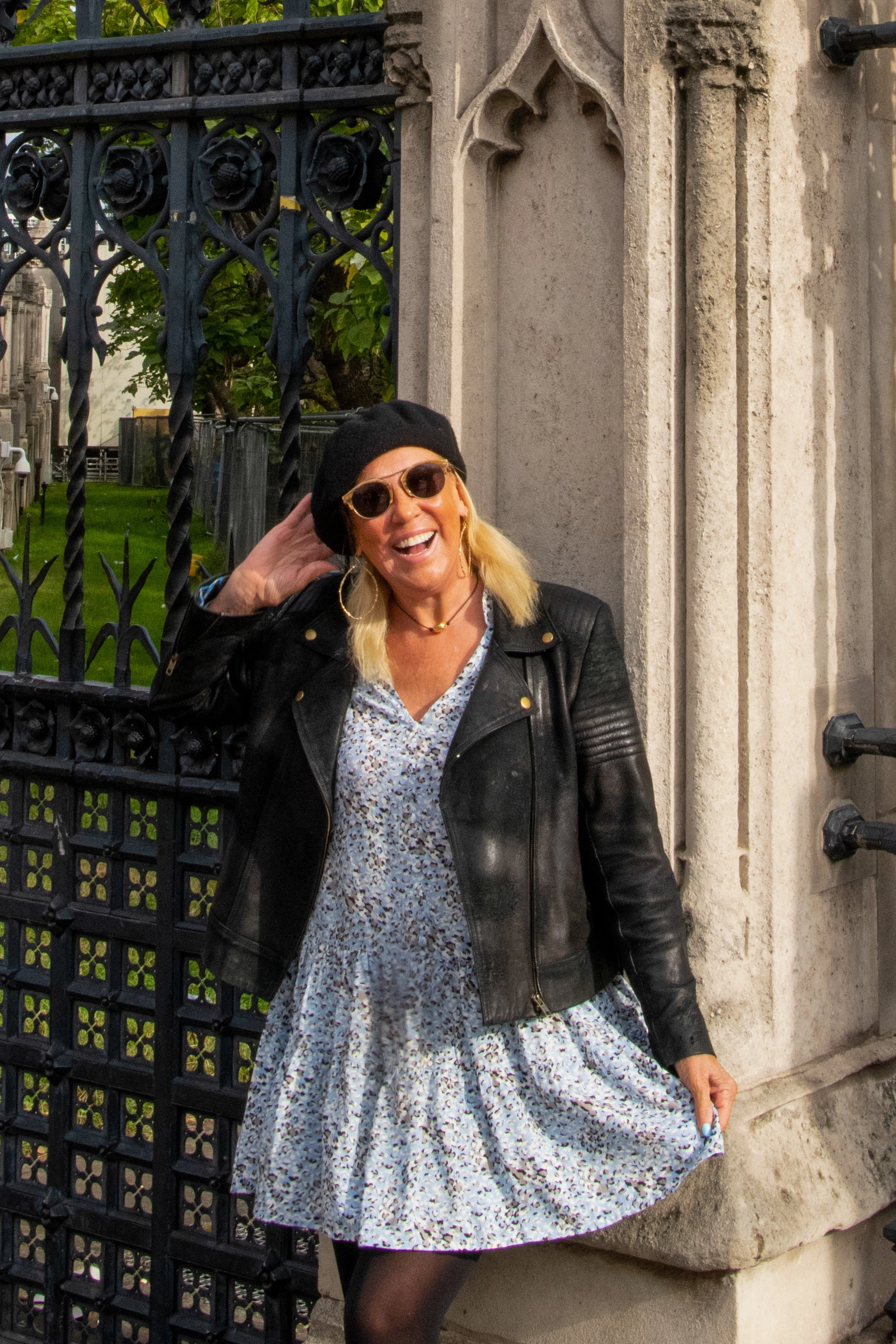 Fashionable Layers Casual Style Wear Parker Dress / Snow Leopard