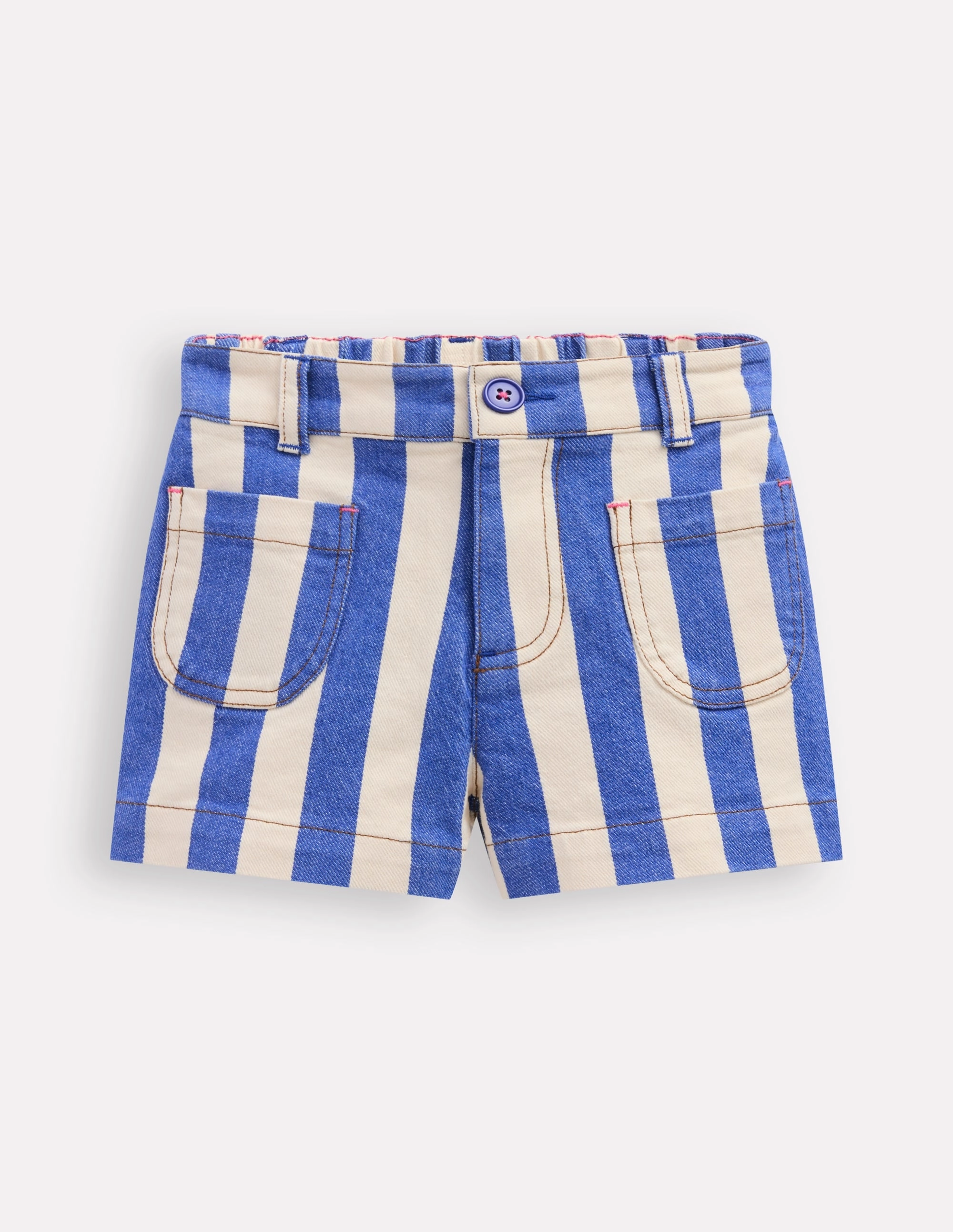 Patch Pocket Shorts-Orion Blue/ Ivory Beach Ready