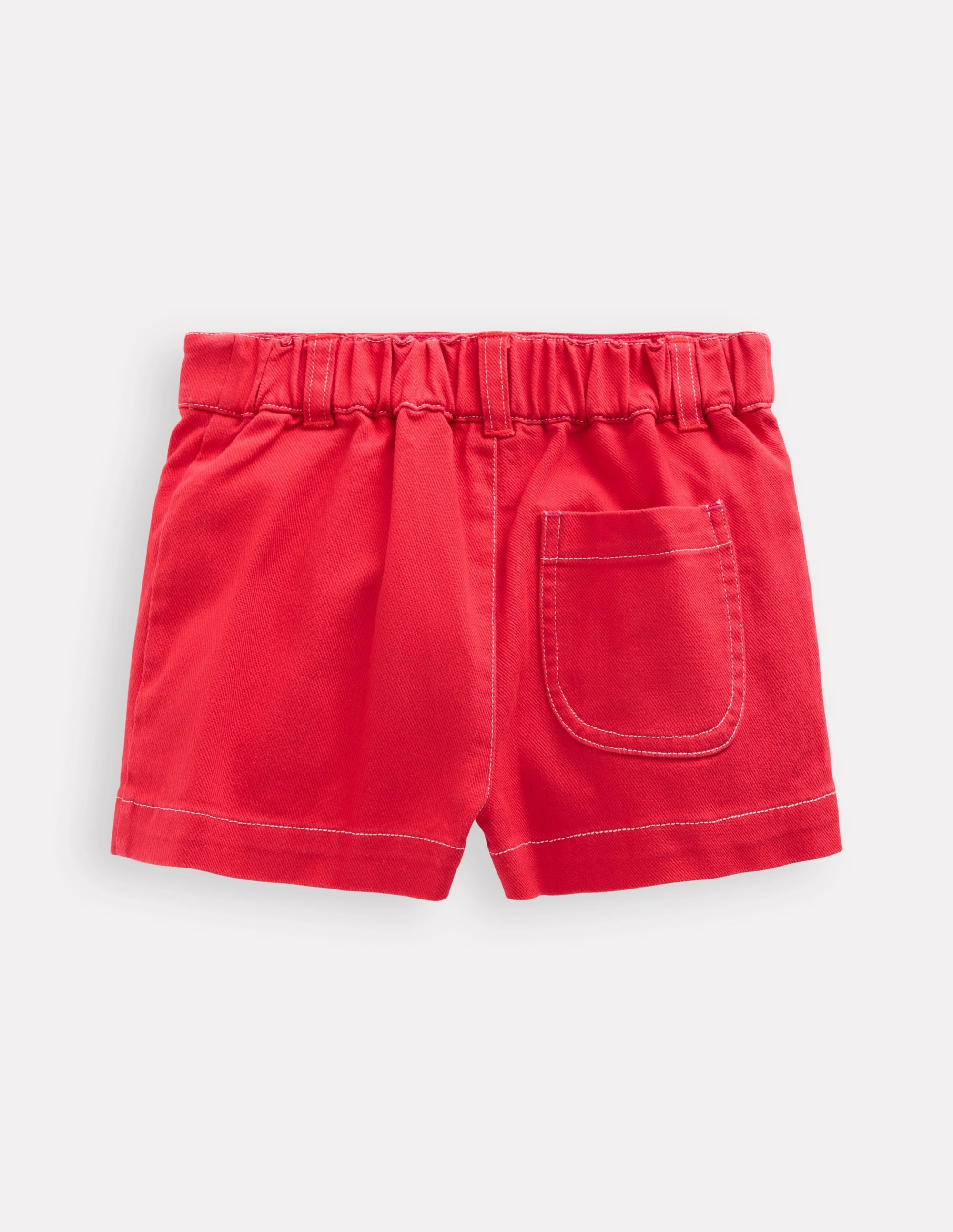 Flexible Waistline Patch Pocket Shorts-Red