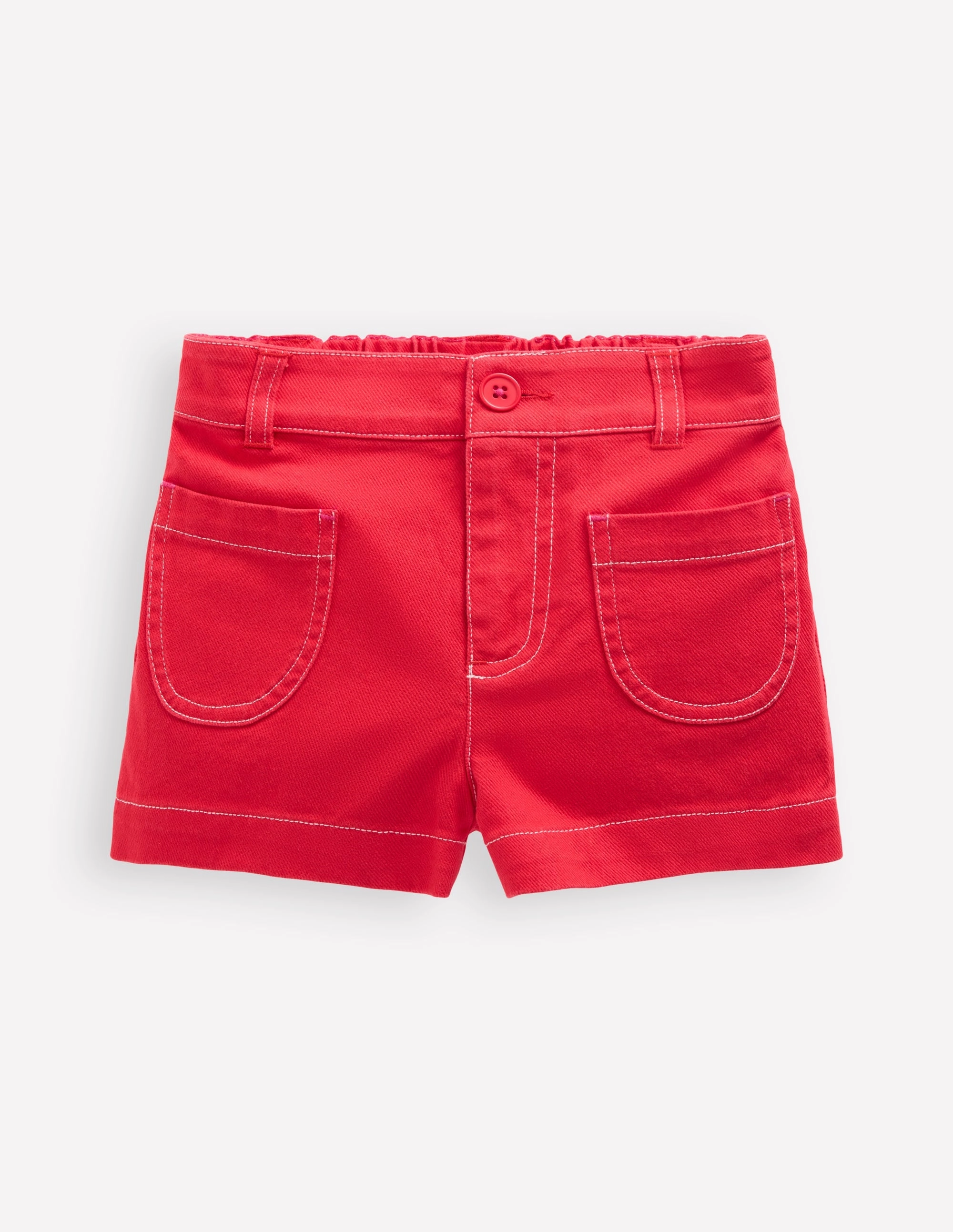 Core Fit service industry Patch Pocket Shorts-Red