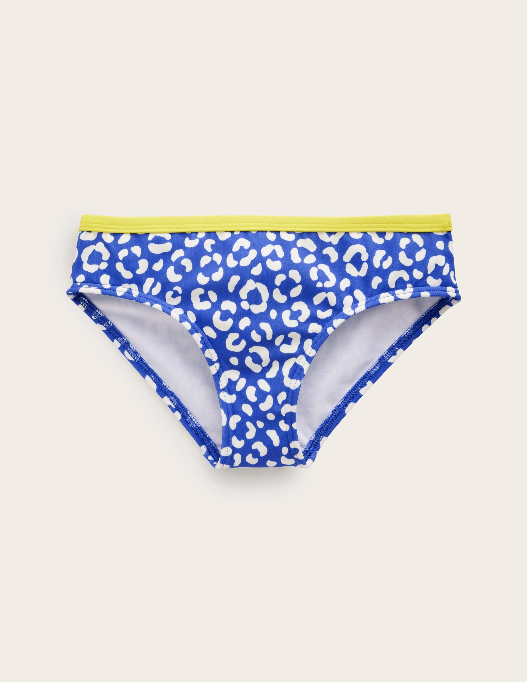Shape-Retention Tension Control System Patterned Bikini Bottoms-Blue Leopard