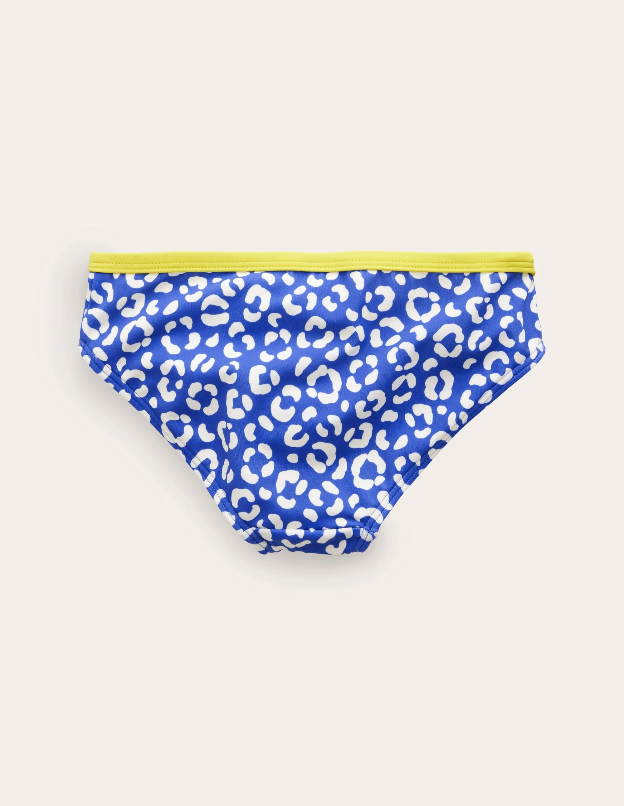 Bonded Edge Detailing Patterned Bikini Bottoms-Blue Leopard