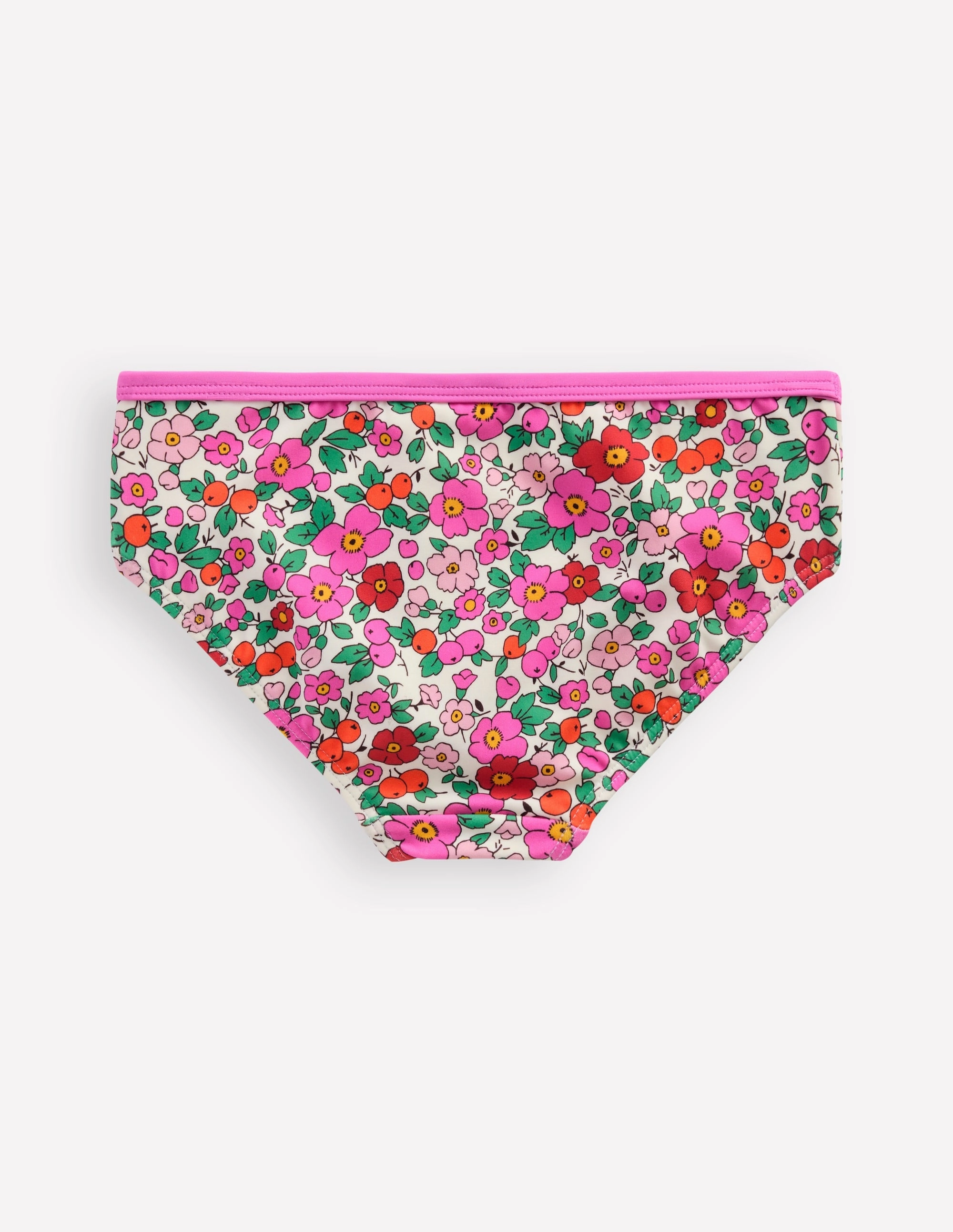 Patterned Bikini Bottoms-Pink Apple Blossom Floral Anti Pilling Surface Jet Set Style
