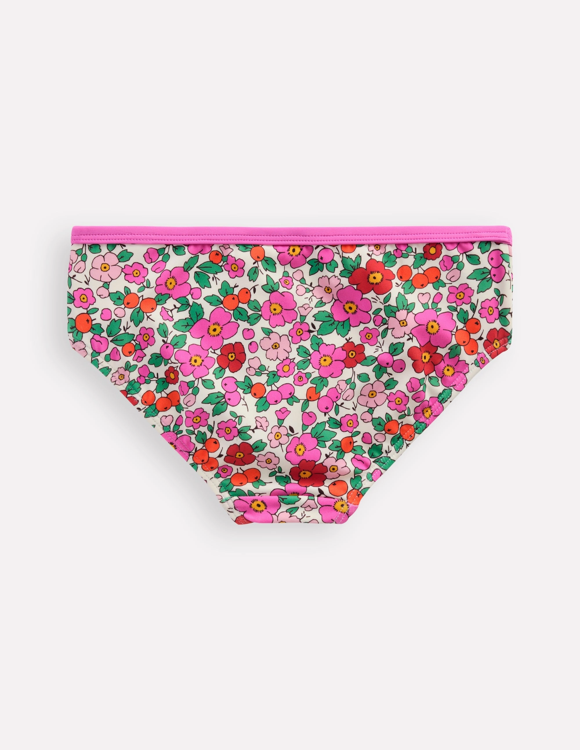 Patterned Bikini Bottoms-Pink Apple Blossom Floral Durable Elasticity Lifetime Elasticity Guarantee