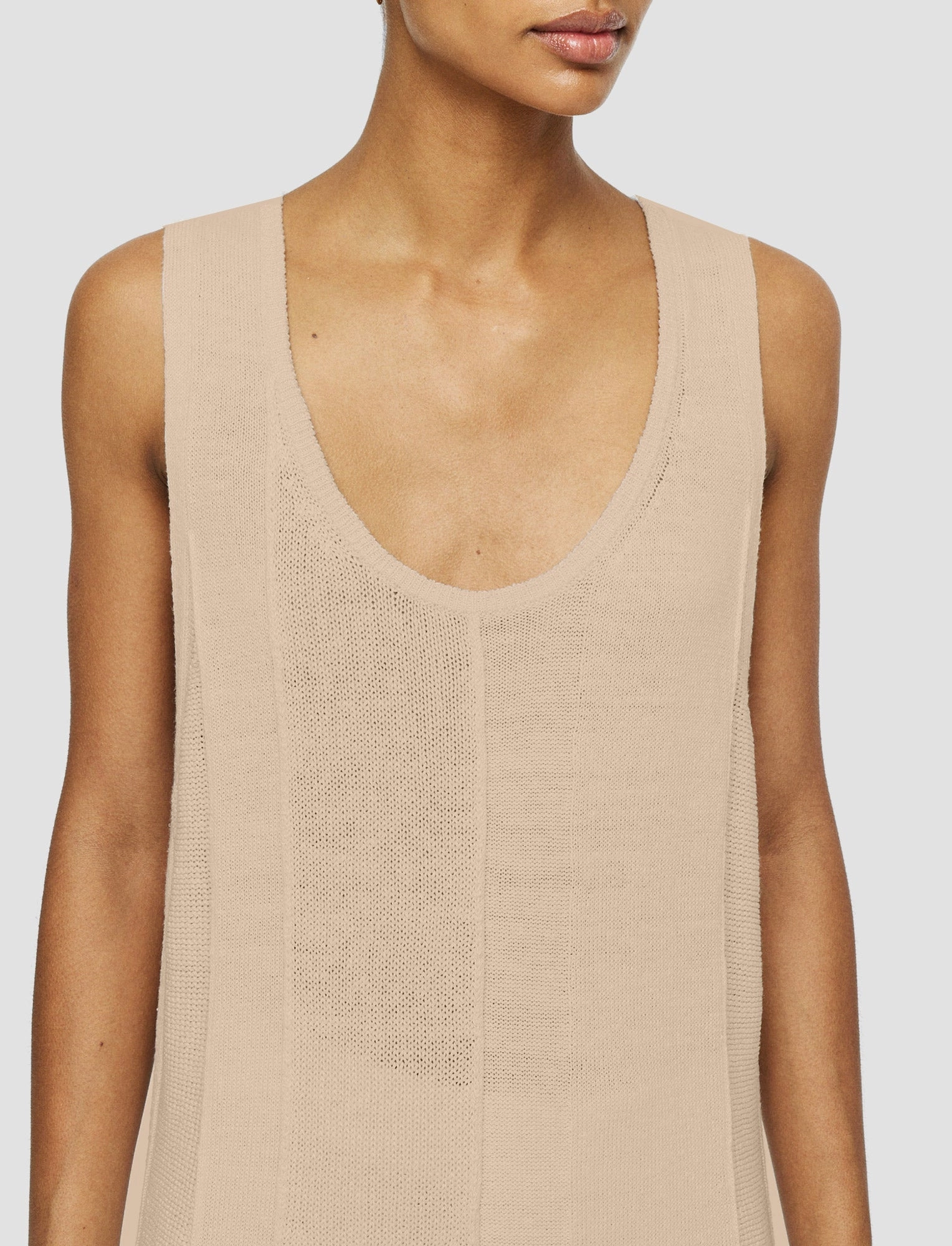 Elegant Mature Cool Drape Linen Blend Knitted Long Dress