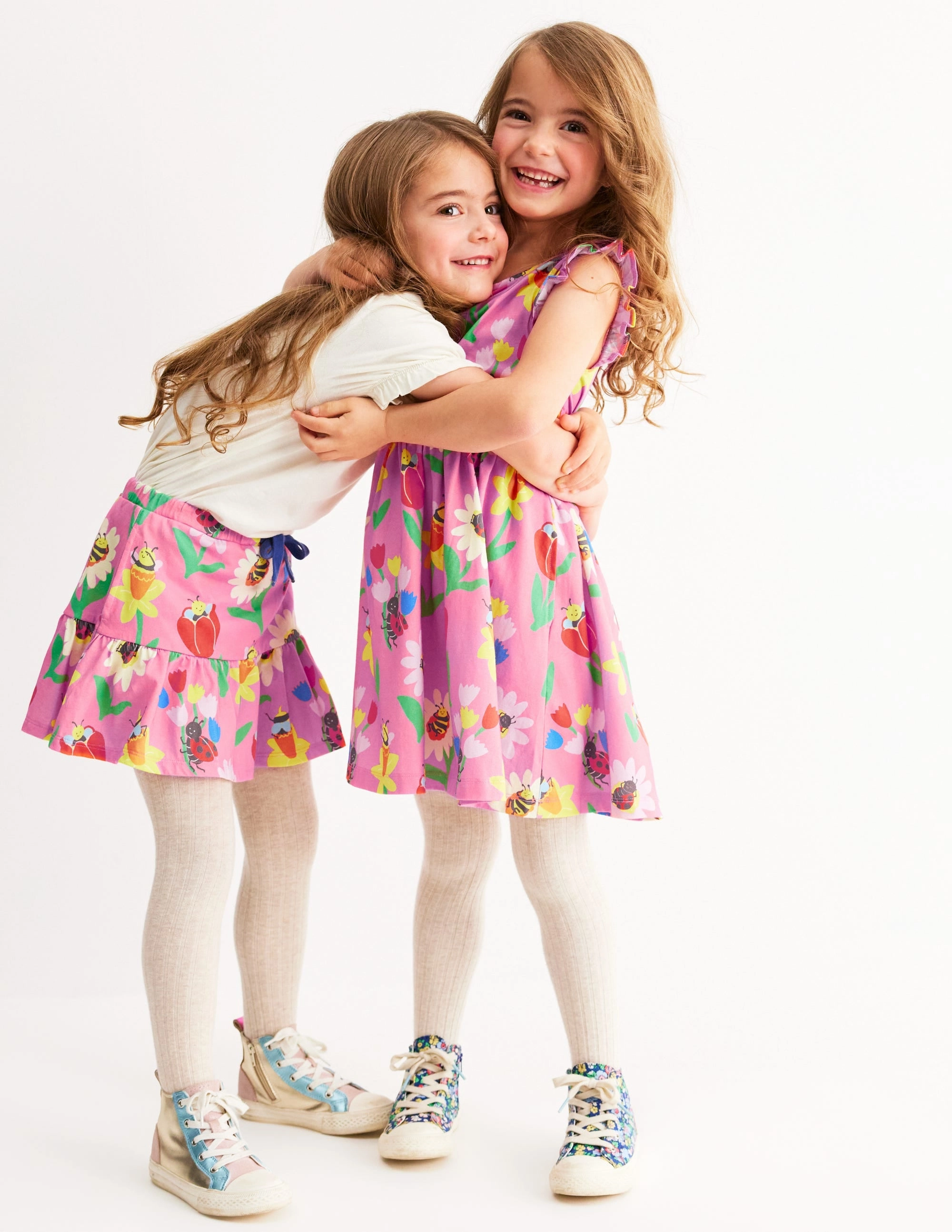 Calm Fit Posie Frill Sleeve Dress-Sugared Lilac Spring Garden