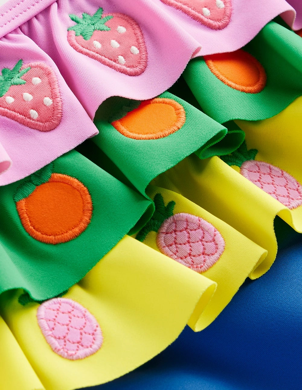 Lila One Shoulder Swimsuit-Multi Fruit Wide Shoulder Straps