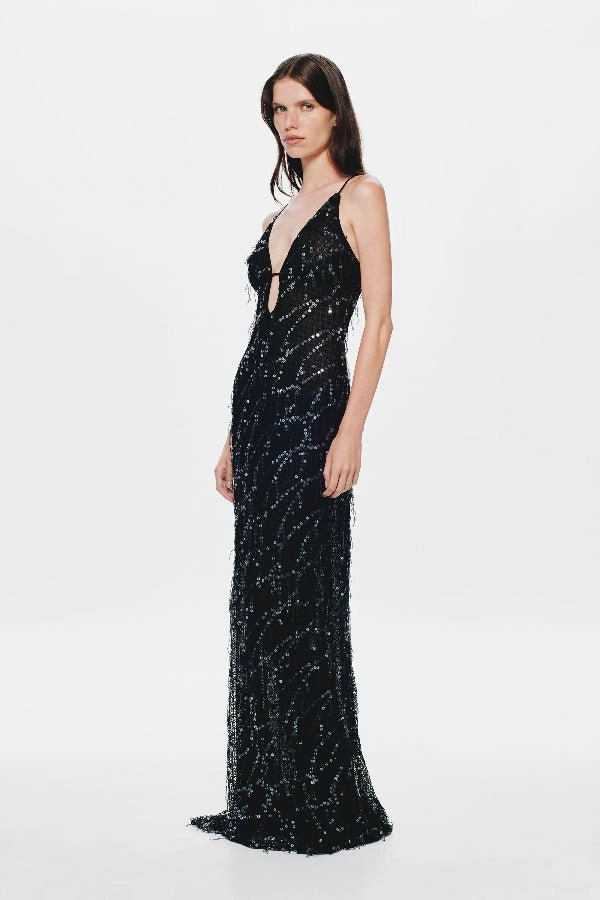The 'Onyx' Sequin Dress Black Easy Elegance Lounge Moment