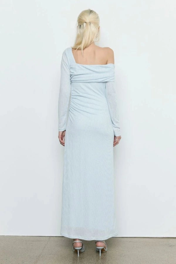 Silk Air Align One Shoulder Dress Glacier