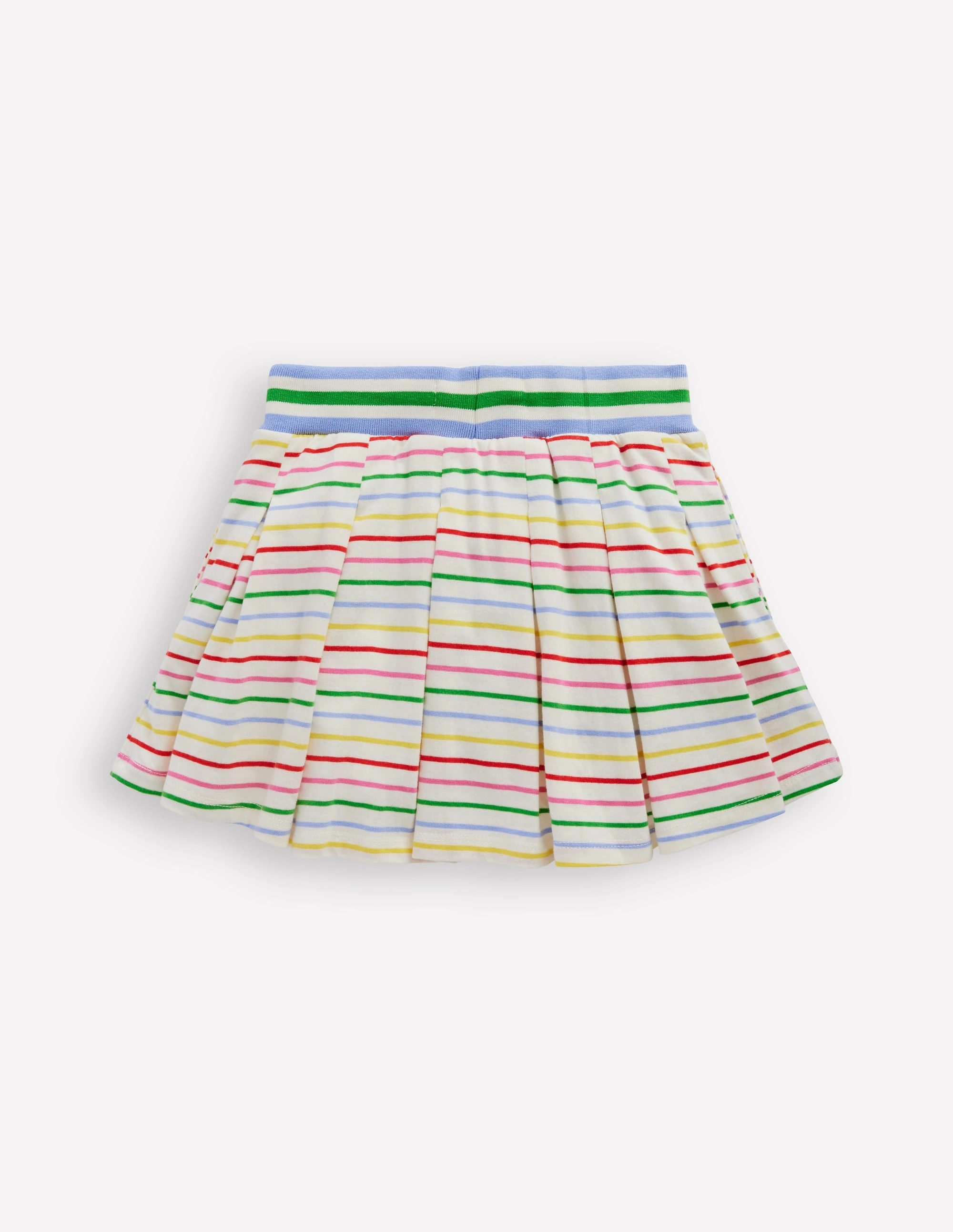 Soft Styling Pleated Jersey Skort-Multi Stripe