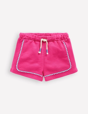 Pom Trim Jersey Short-Raspberry Pink Travel Light