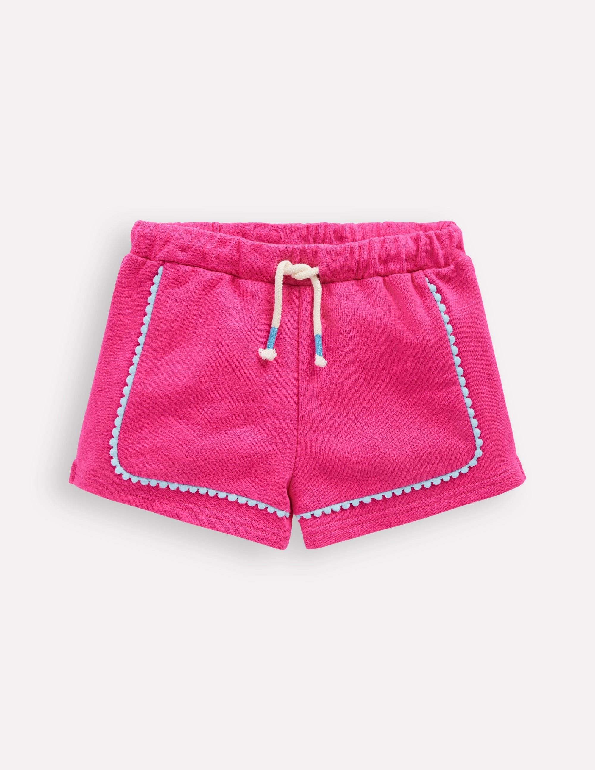 Pom Trim Jersey Short-Raspberry Pink Travel Light