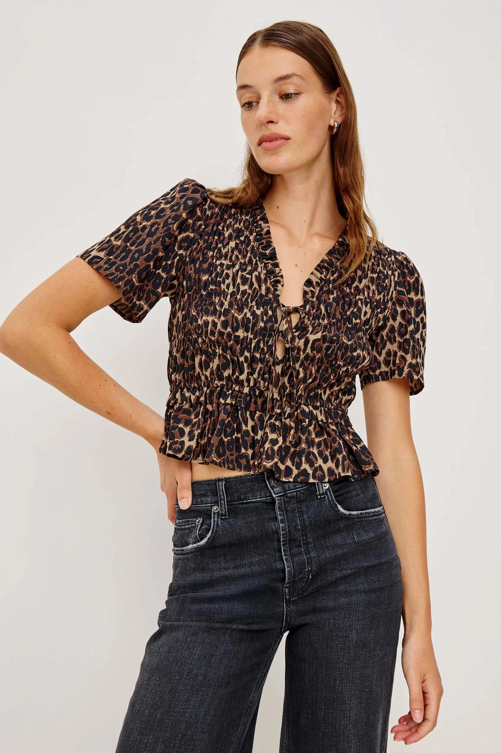 Bonded Seam Technology Laser Cut Edges Portia Top Brown Nala
