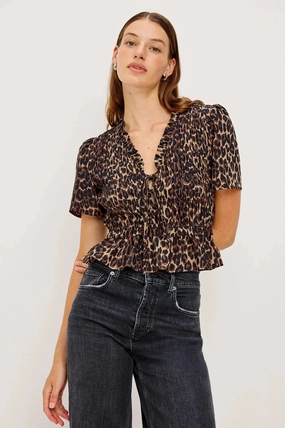 Layered Hemline Sustainable Cotton Portia Top Brown Nala
