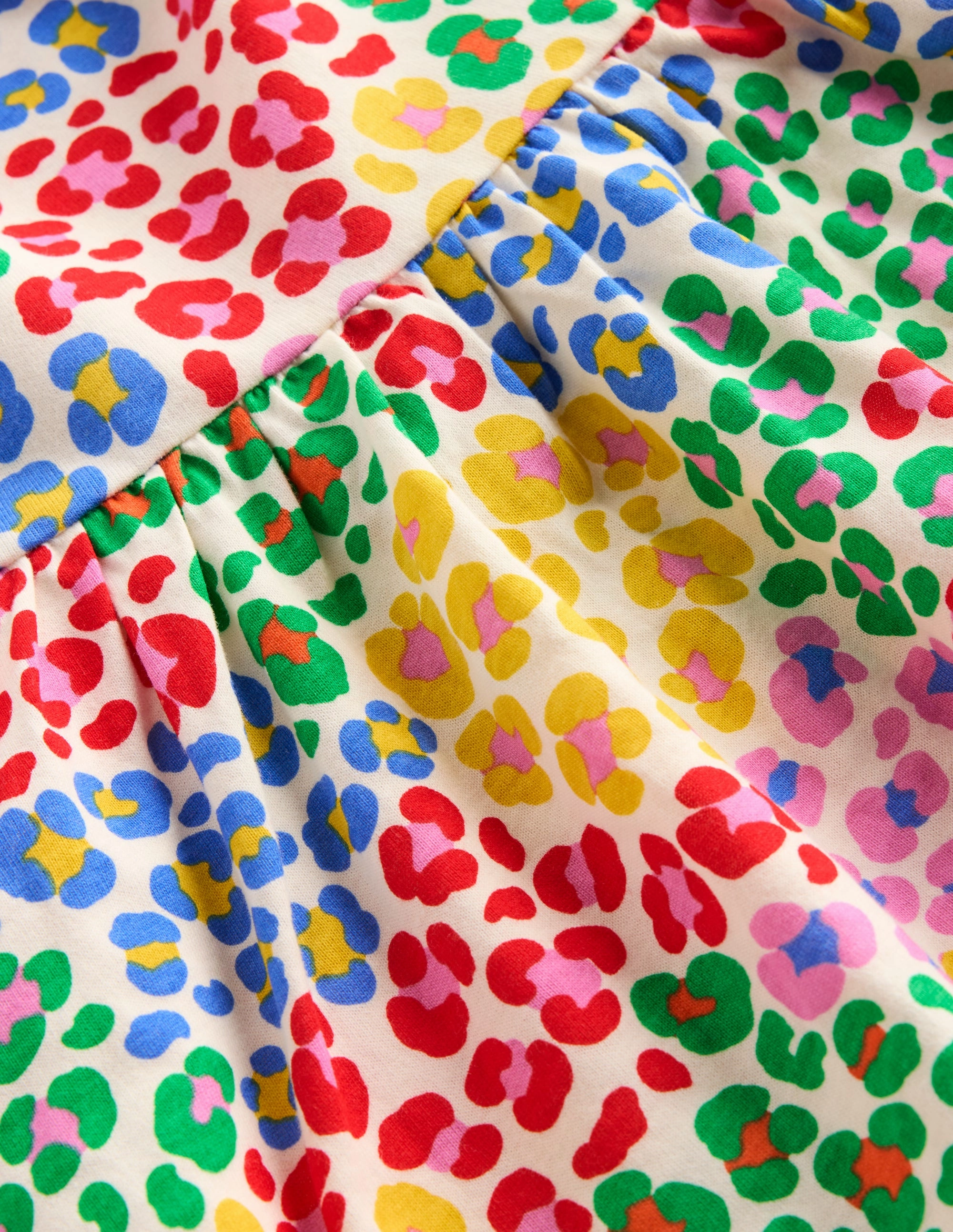 Posie Frill Sleeve Dress-Multi Rainbow Leopard Silky Movement Seamless Finish