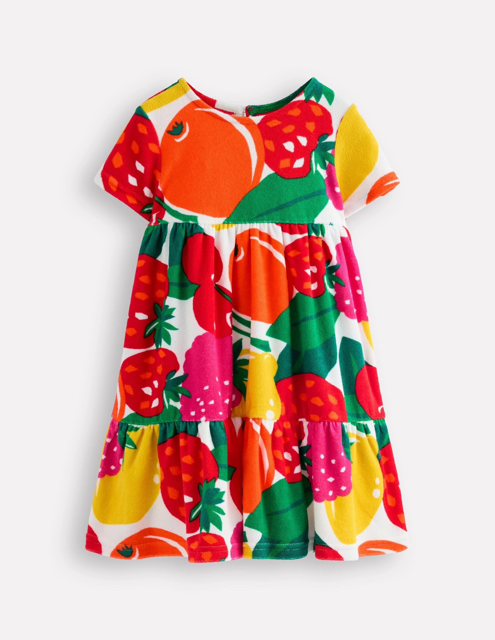City Casual Ariel Twirly Towelling Dress-Multi Giant Fruit