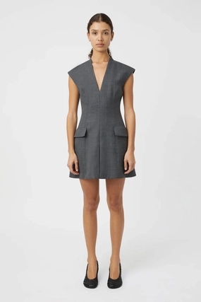 Seidler Mini Dress Dark Charcoal Dew Glow