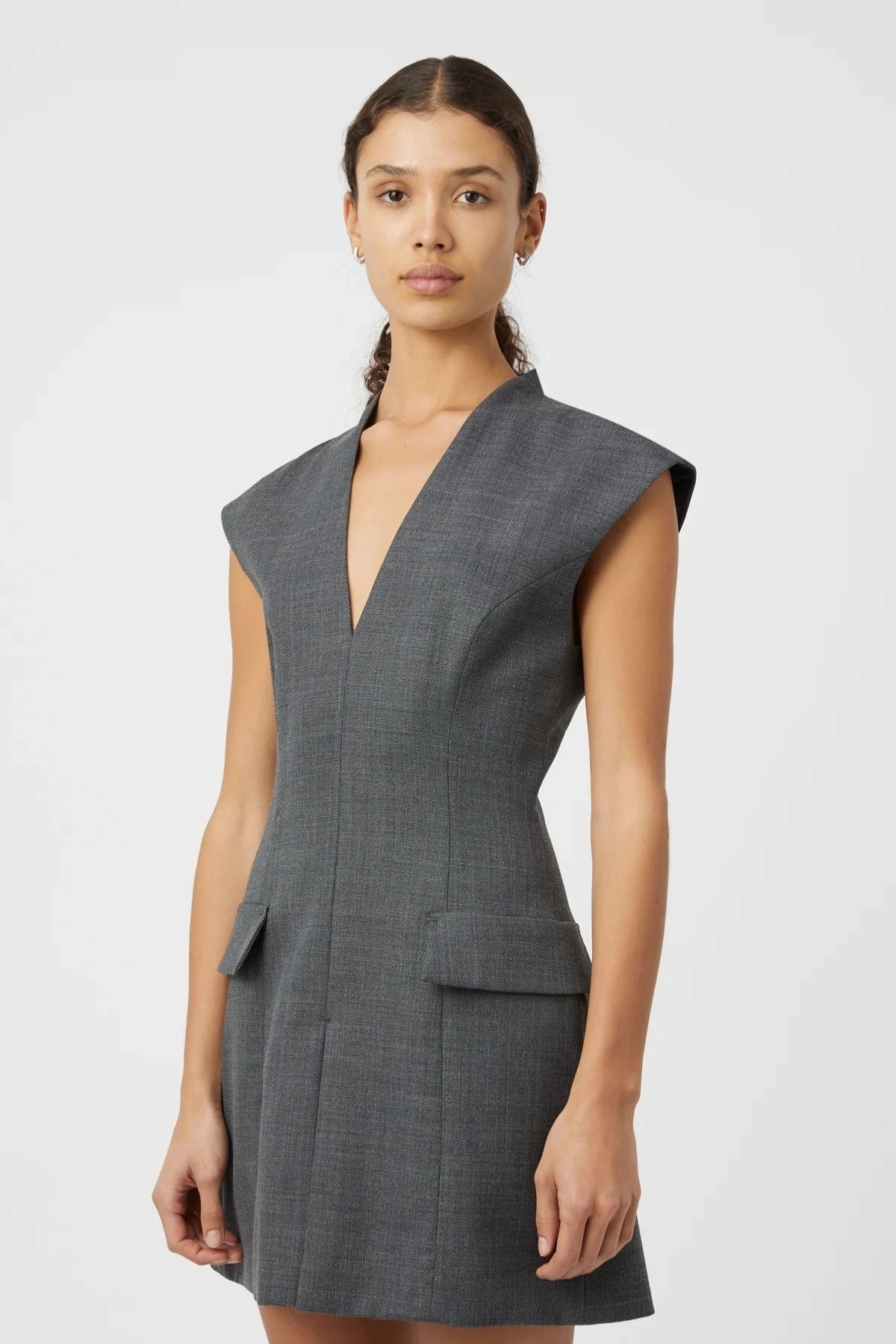 Seidler Mini Dress Dark Charcoal City Rhythm