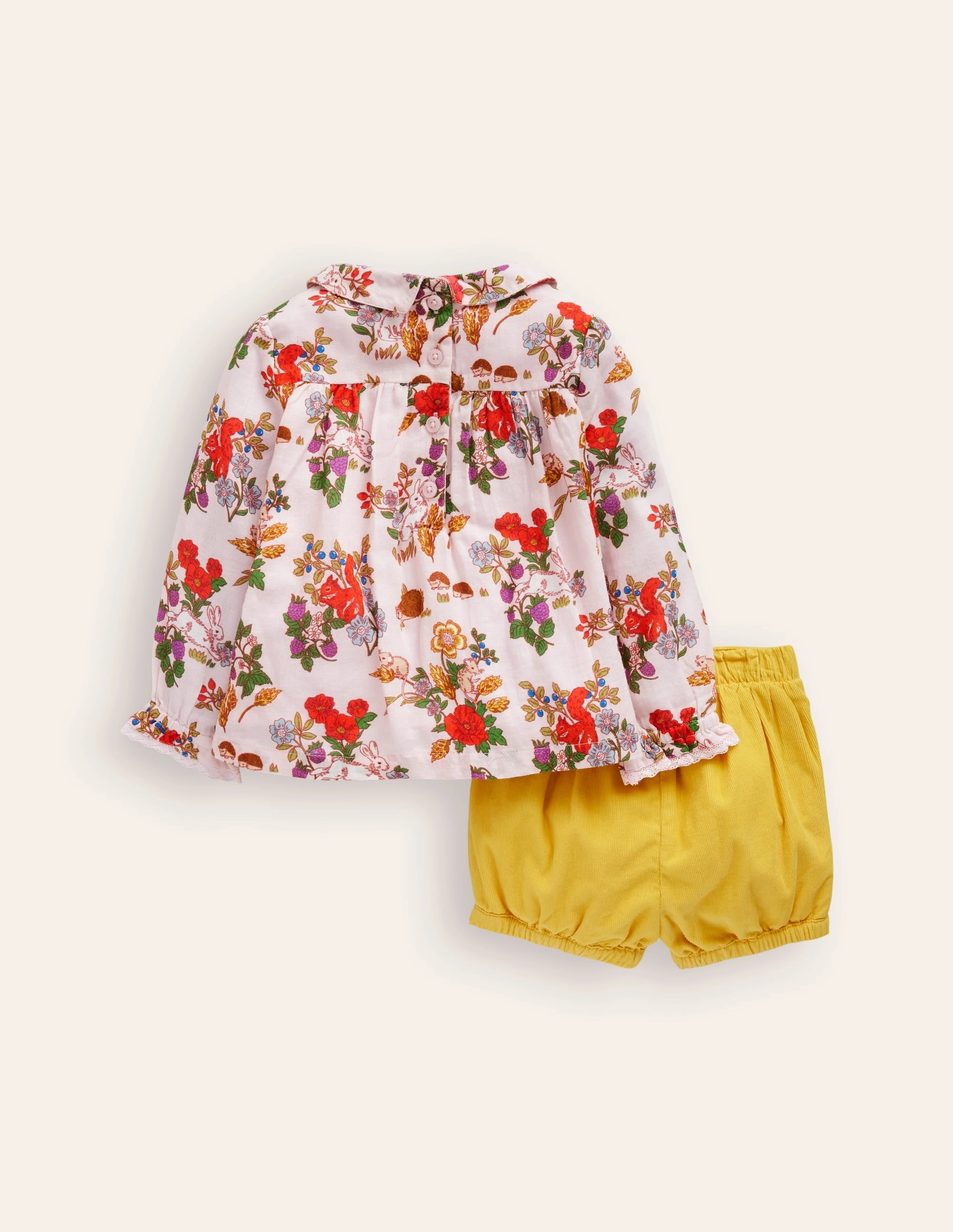 Woven Top and Bloomer Set-French Pink Harvest Dinner Flexible Office Vacation