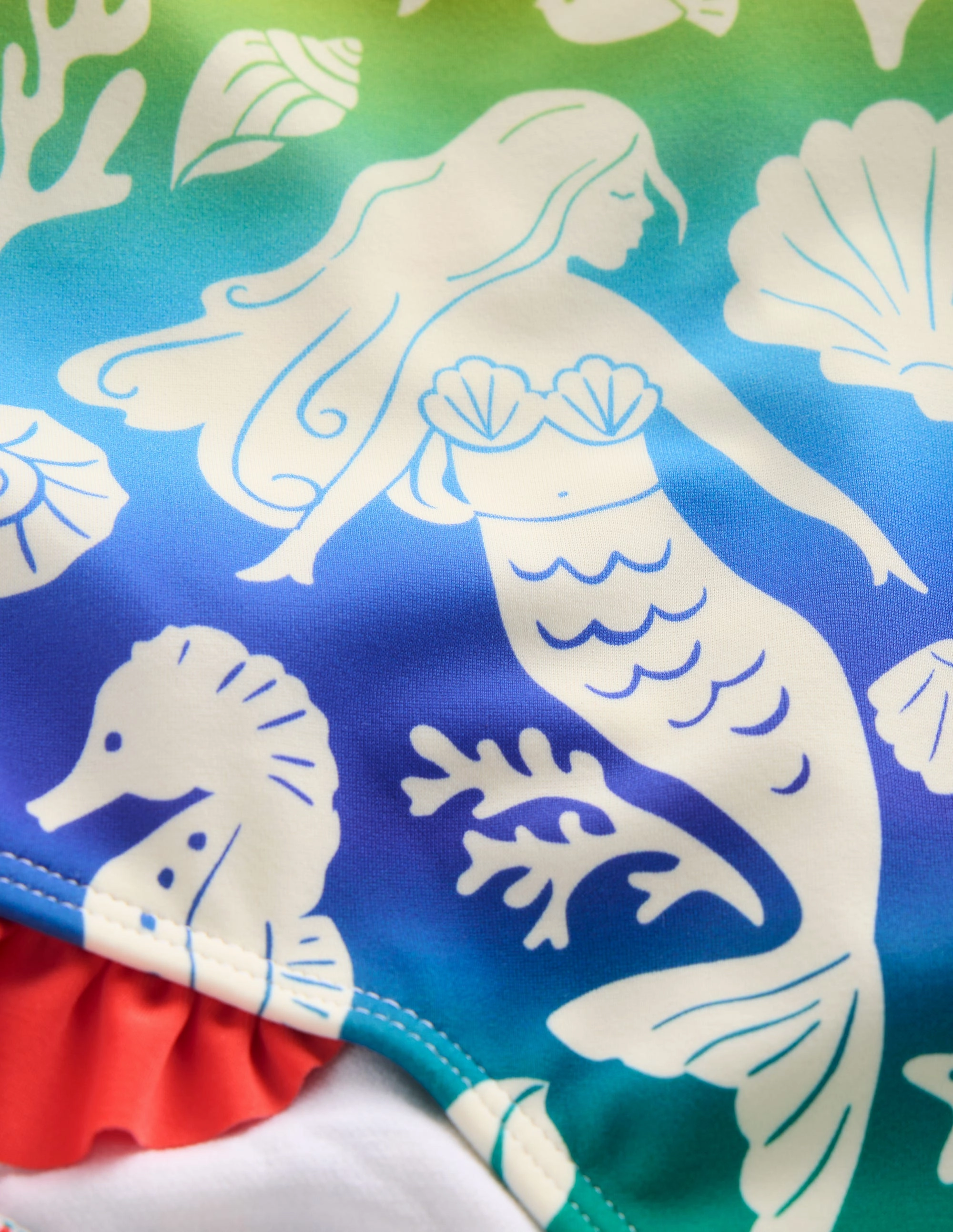 Pretty Cross-Back Swimsuit-Pink Ombre Mermaids Low Drag Surface Texture