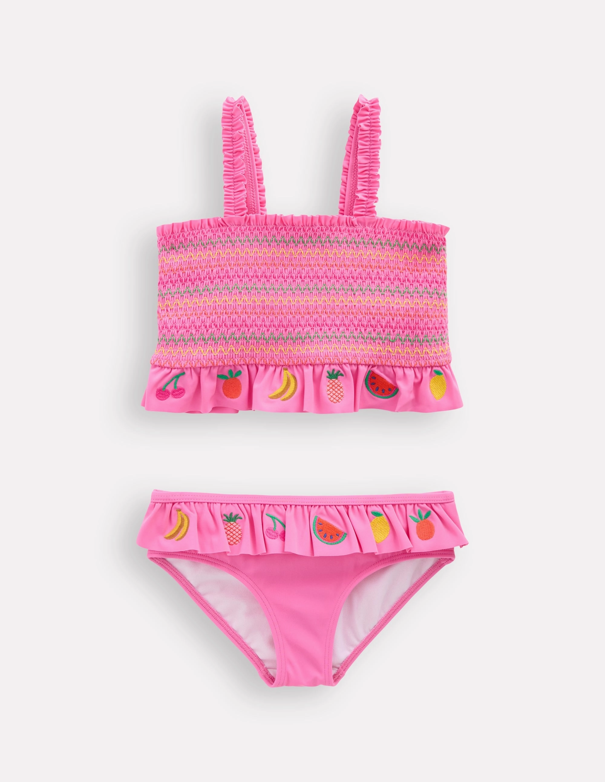 Layering Piece Pretty Peplum Bikini-Pink Fruit