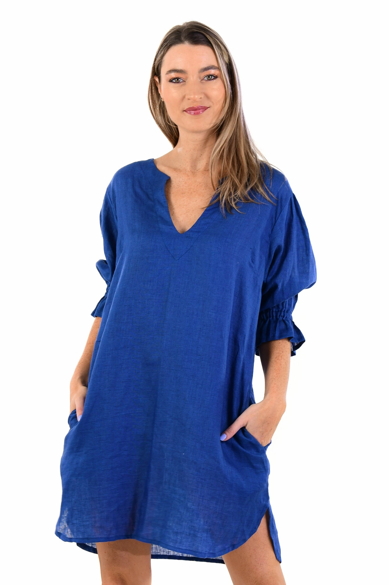 Back-Zip Formal Look Deborah Dress / Indigo