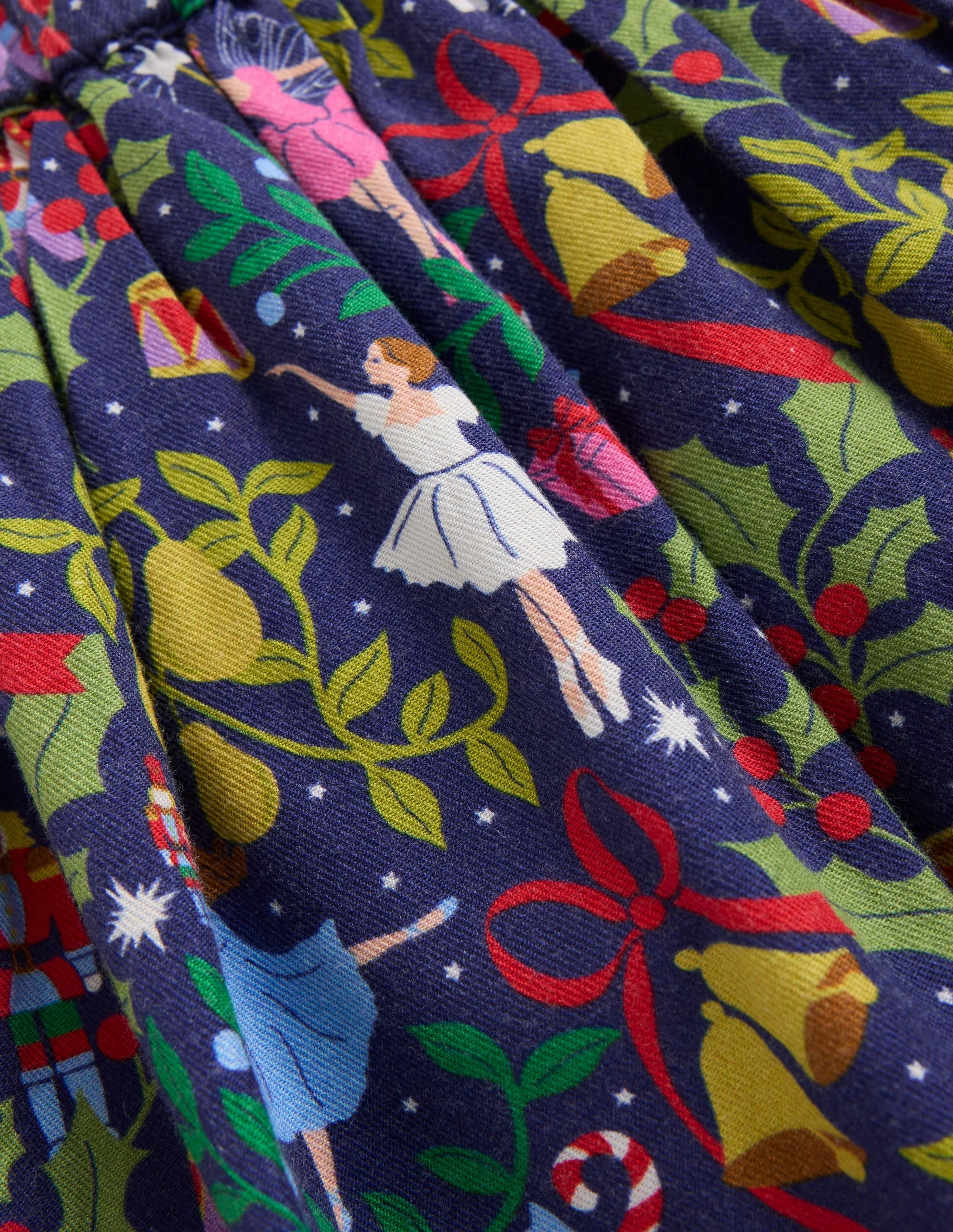 Printed Pull-On Twirly Skirt-Starboard Blue Nutcracker Red Carpet Look