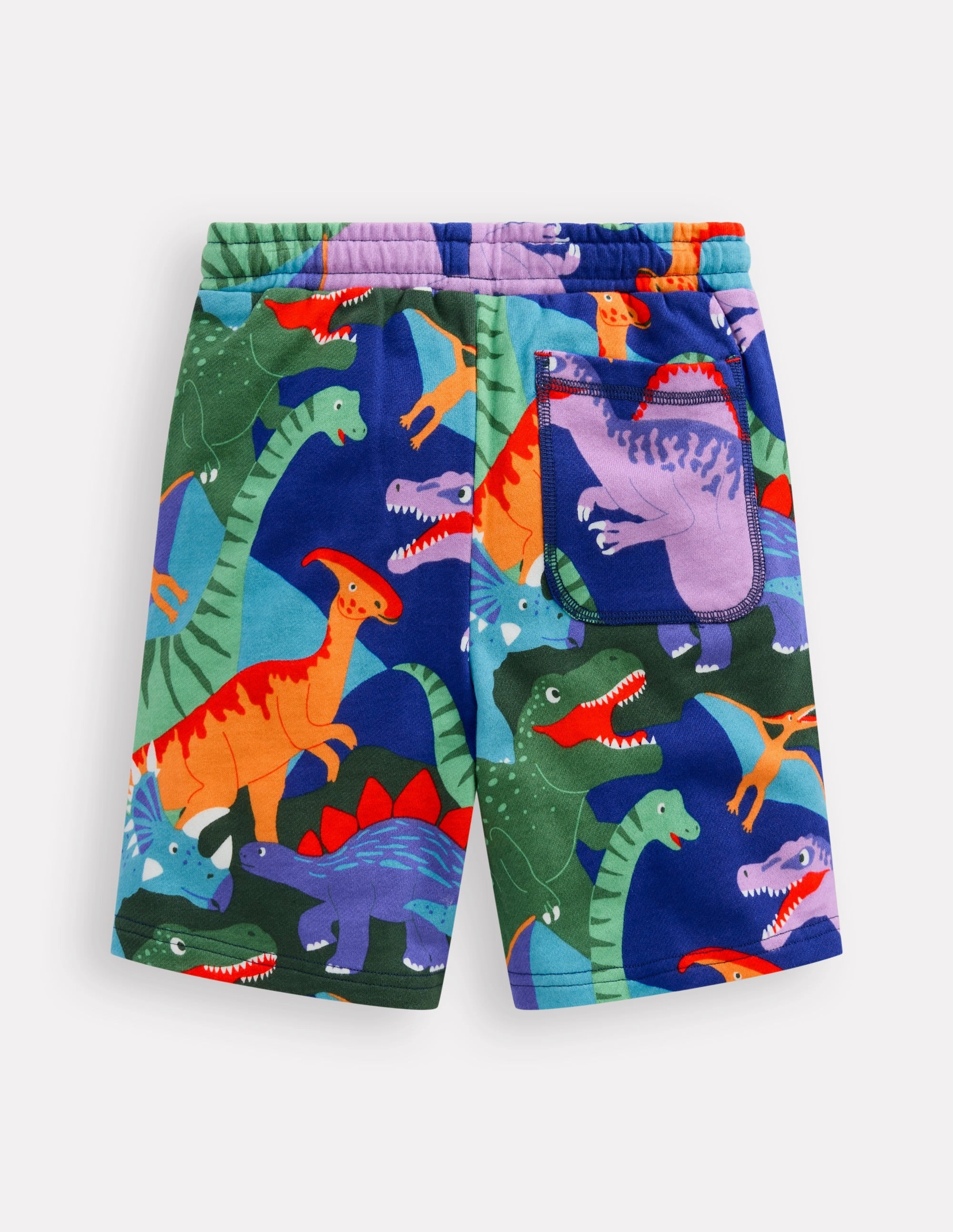 Printed Shorts-Multi Dinosaur Camo Sporty Edge Stretchable Waistband