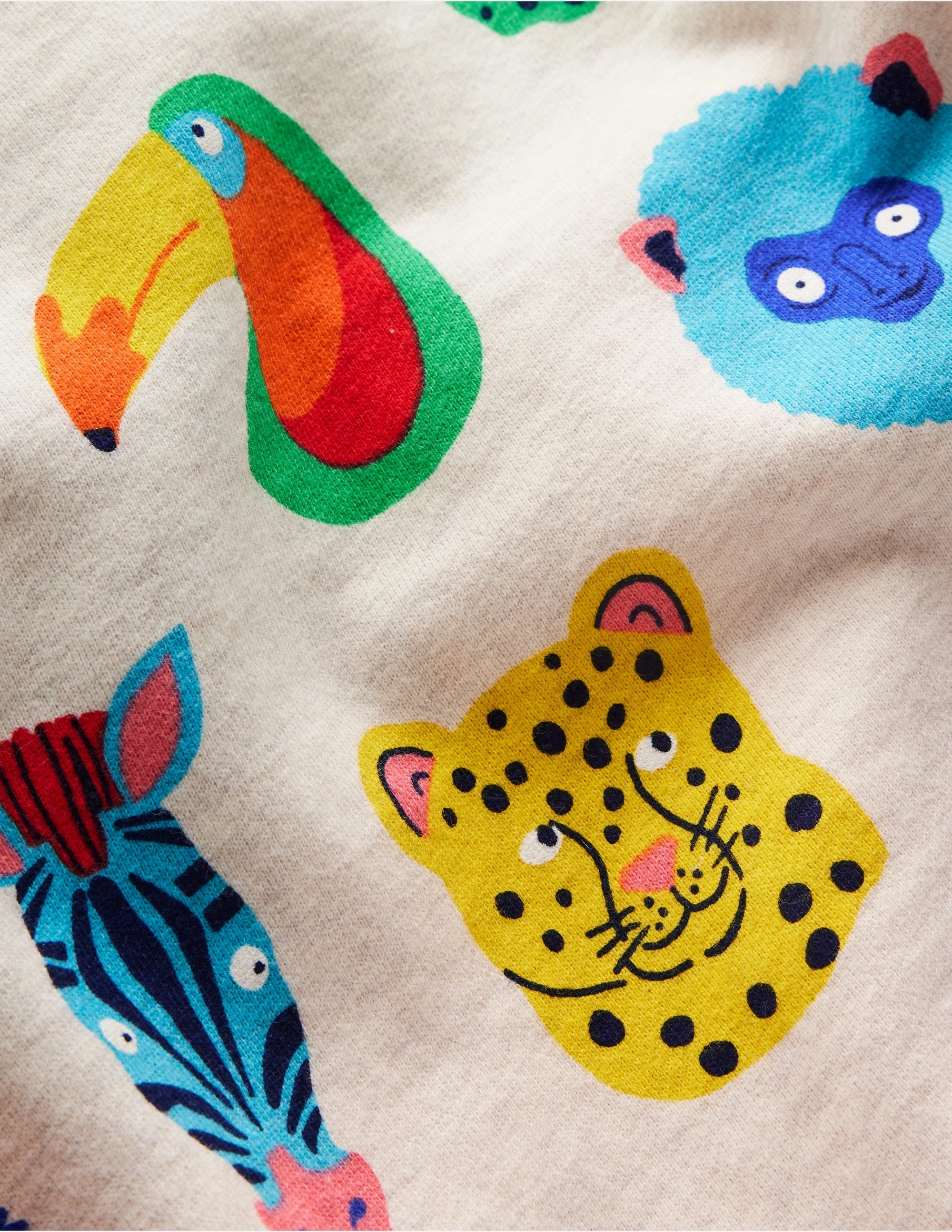 Sport Top Printed Sweatshirt-Multi Animal Faces