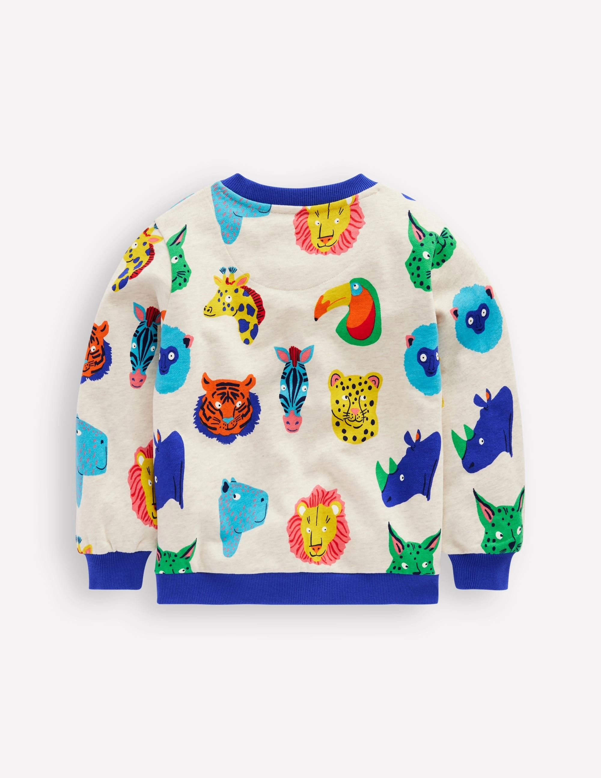 FrictionResistant Fabric Printed Sweatshirt-Multi Animal Faces