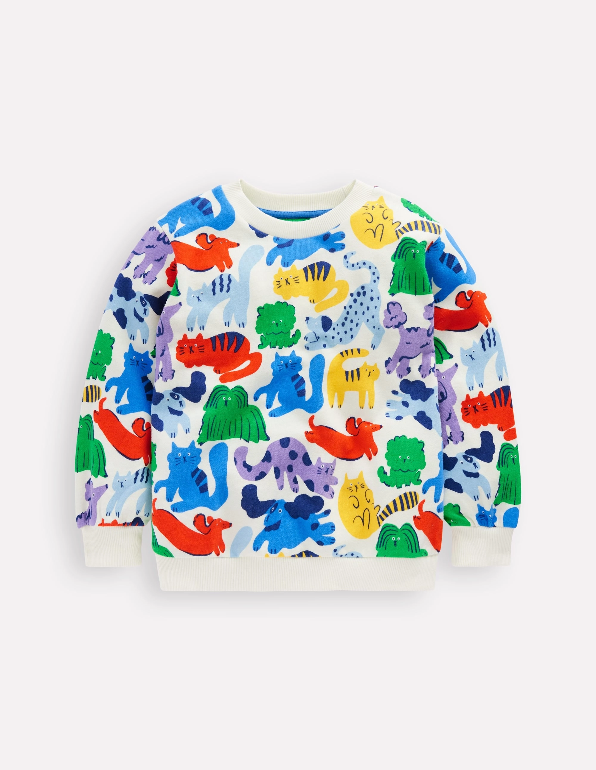 Anti Static Treatment Compact Stitching Printed Sweatshirt-Rainbow Pets