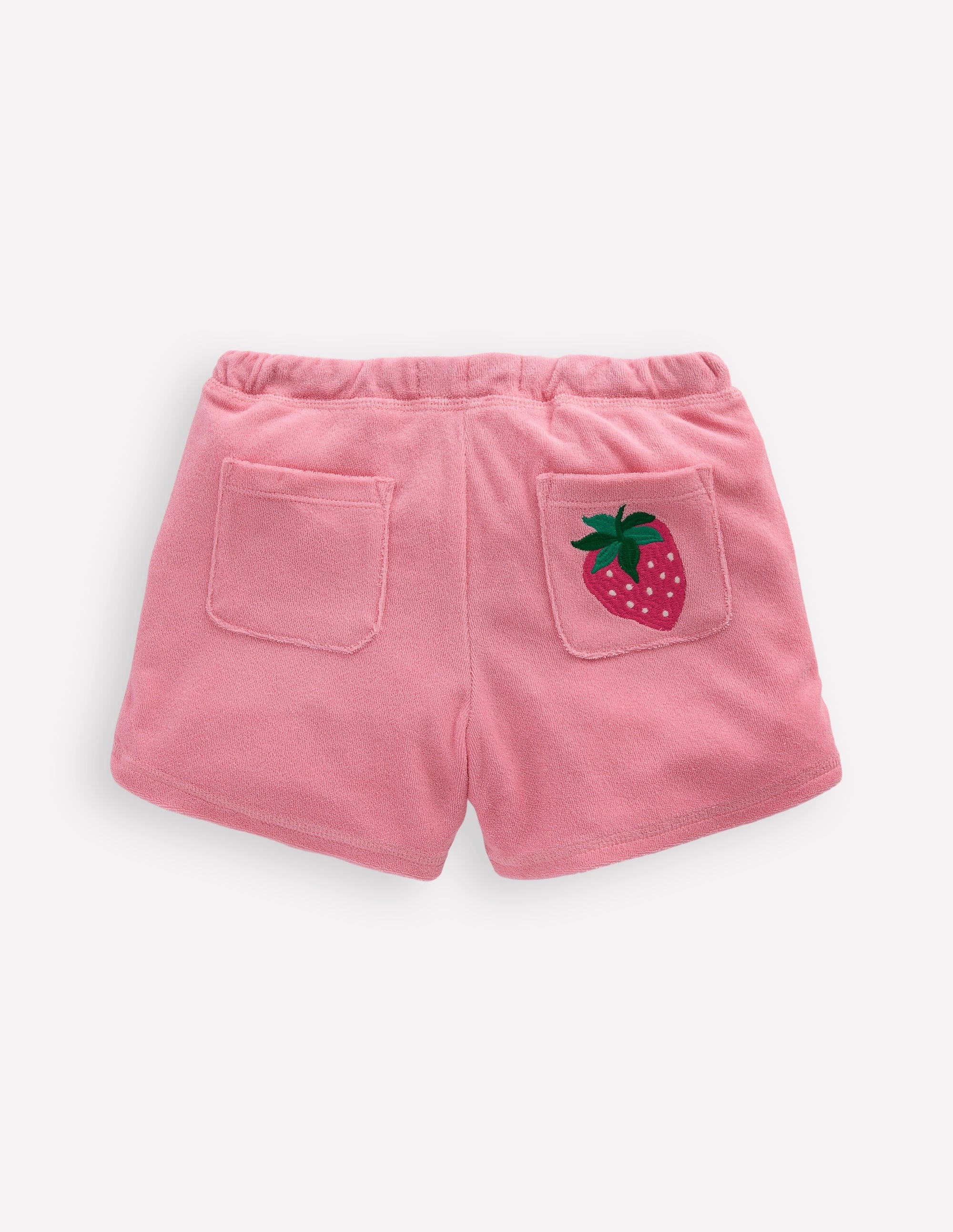 long-lasting quality Street Chic Printed Towelling Short-Chalk Pink Applique Fruit
