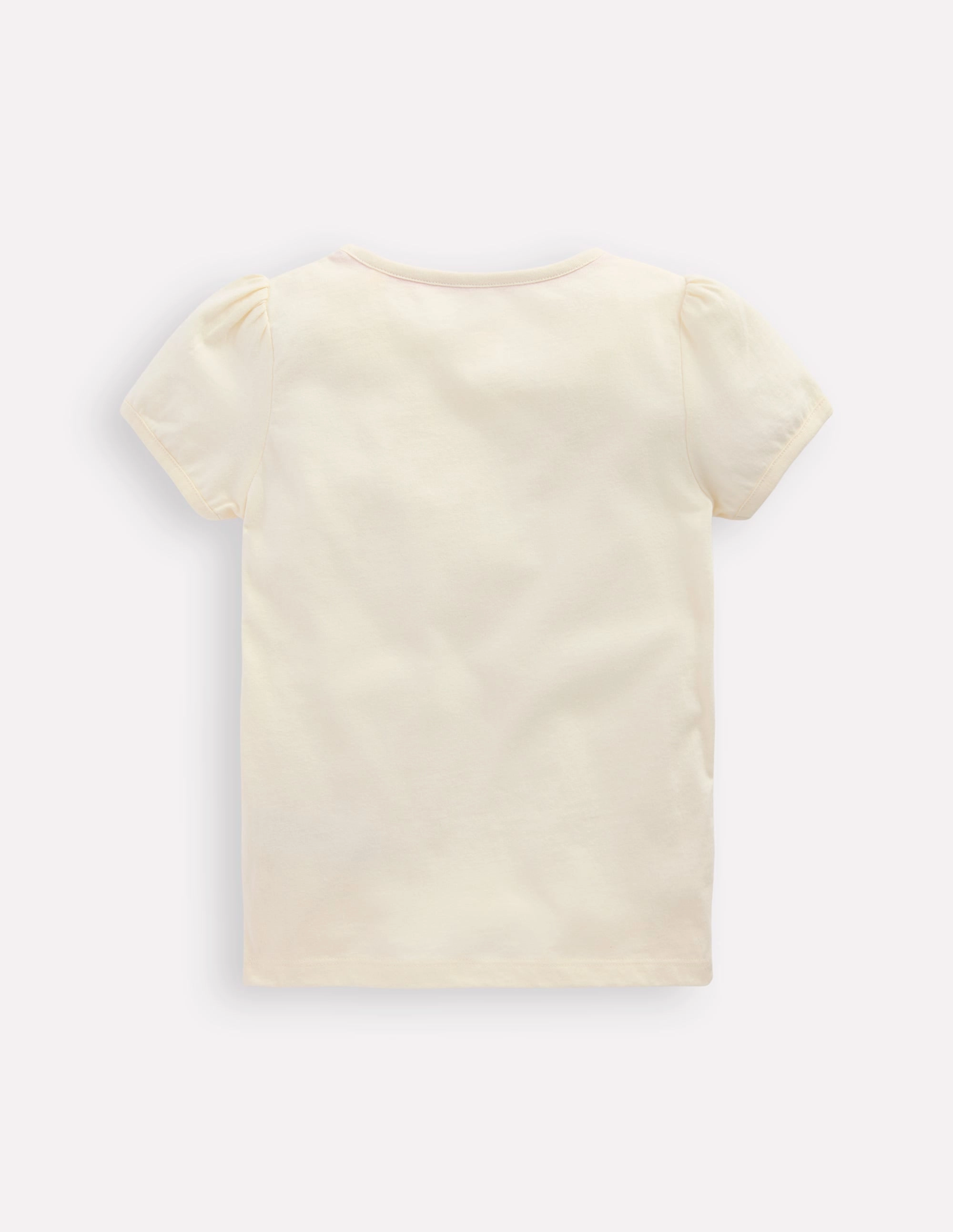 Puff Sleeve Applique Top-Soft Ivory Horse Durable Overlock Stitch