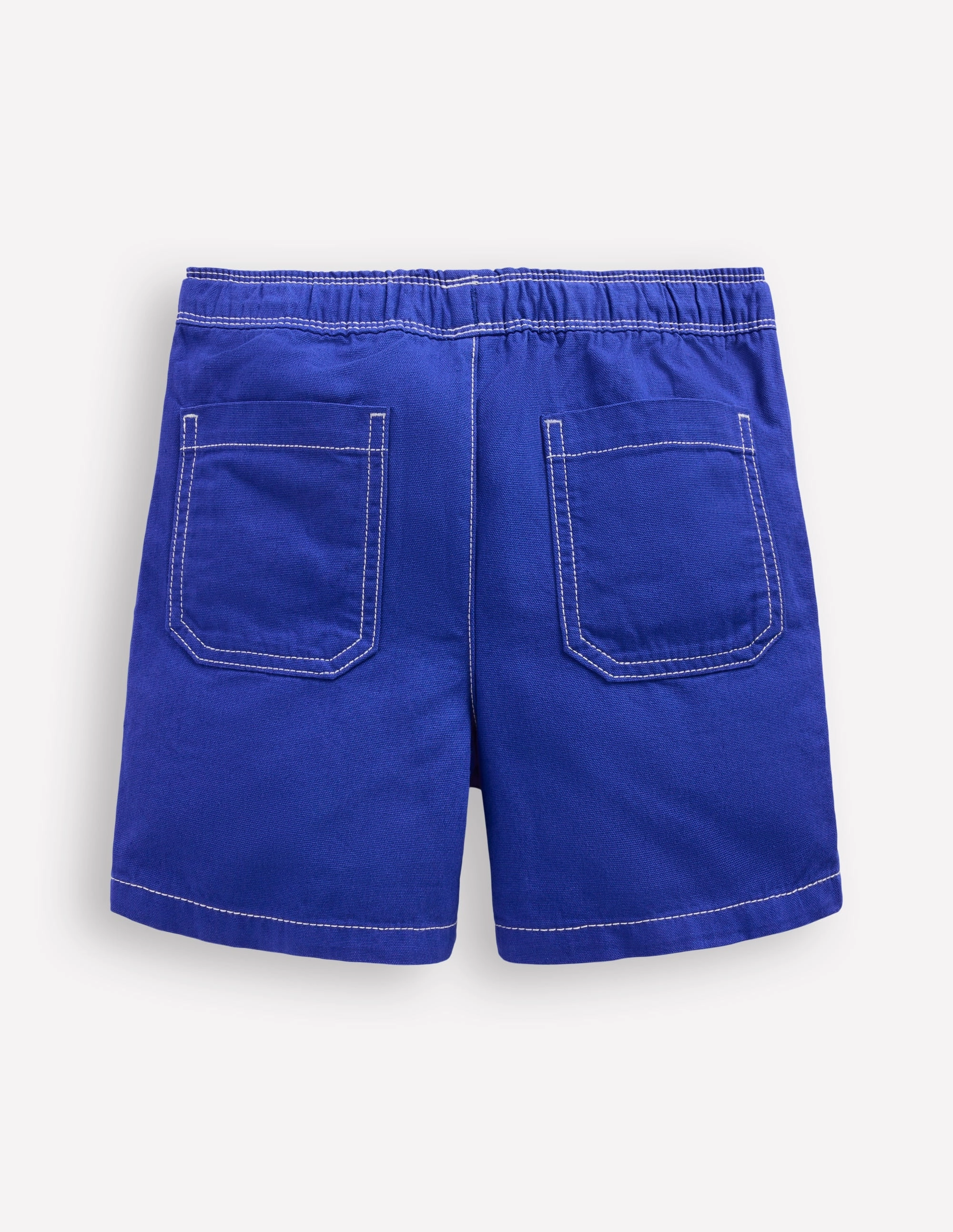 Pull-On Cotton Shorts-Bright Blue poolside fashion