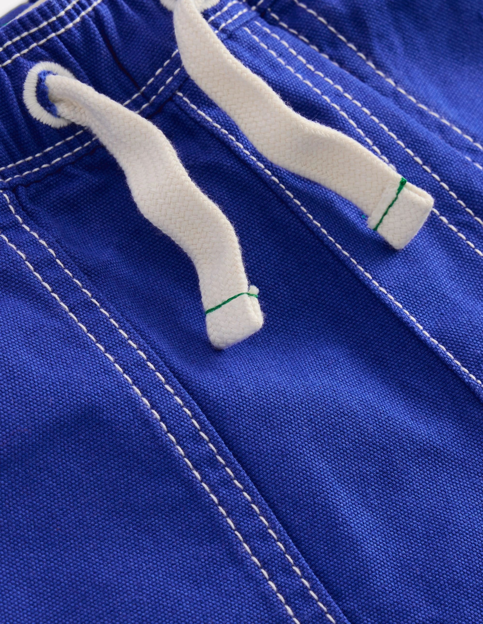 Quick Adjust Toggles Double Layered Construction Pull-On Cotton Shorts-Bright Blue