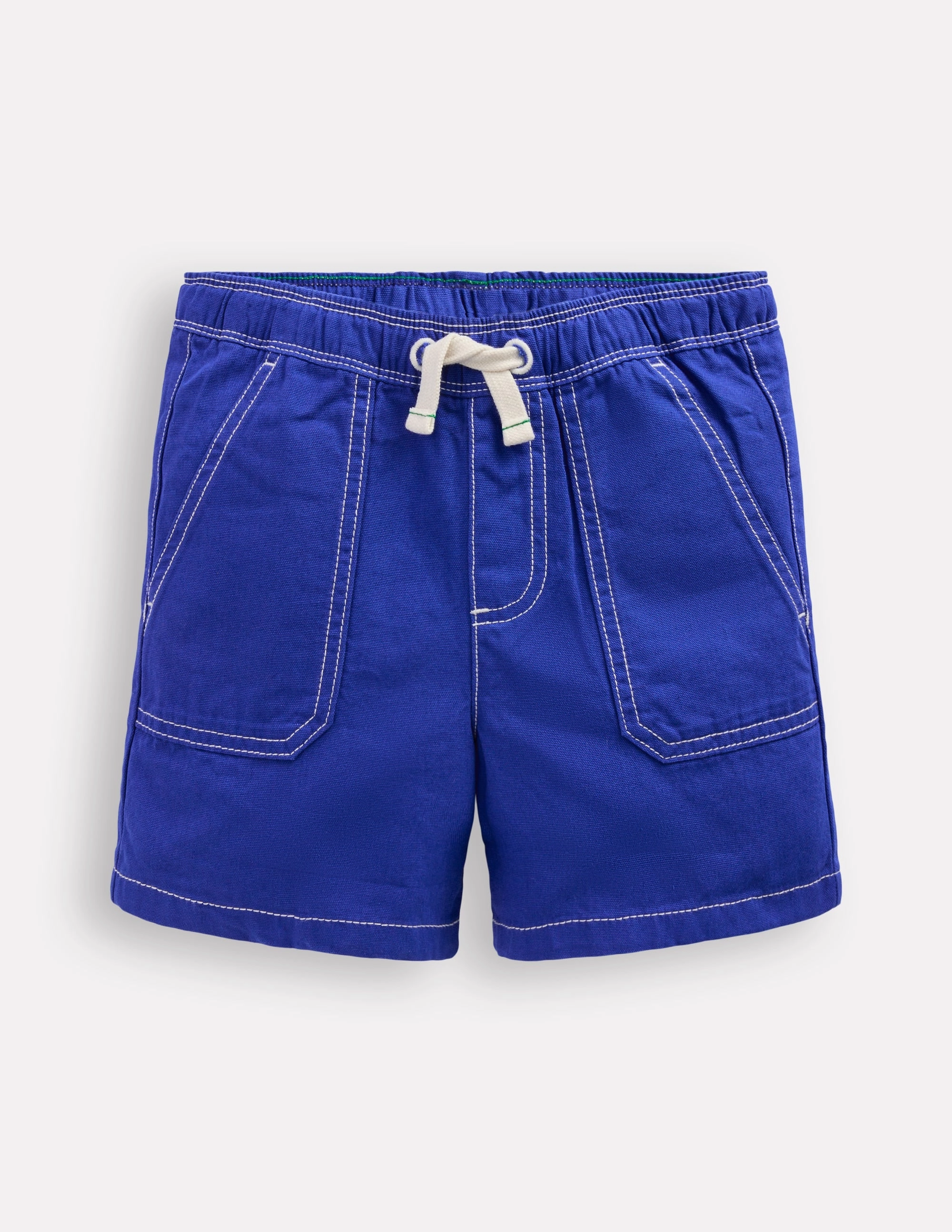 Pull-On Cotton Shorts-Bright Blue handmade touch