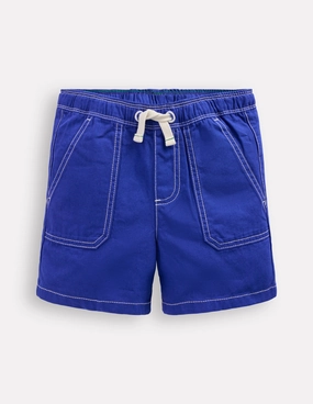 Pull-On Cotton Shorts-Bright Blue handmade touch