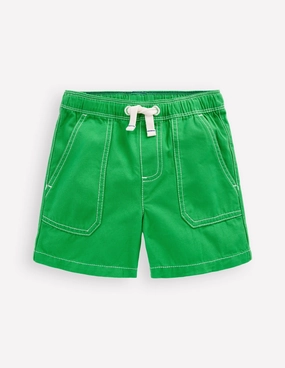 Pull-On Cotton Shorts-Bright Green Cargo shorts
