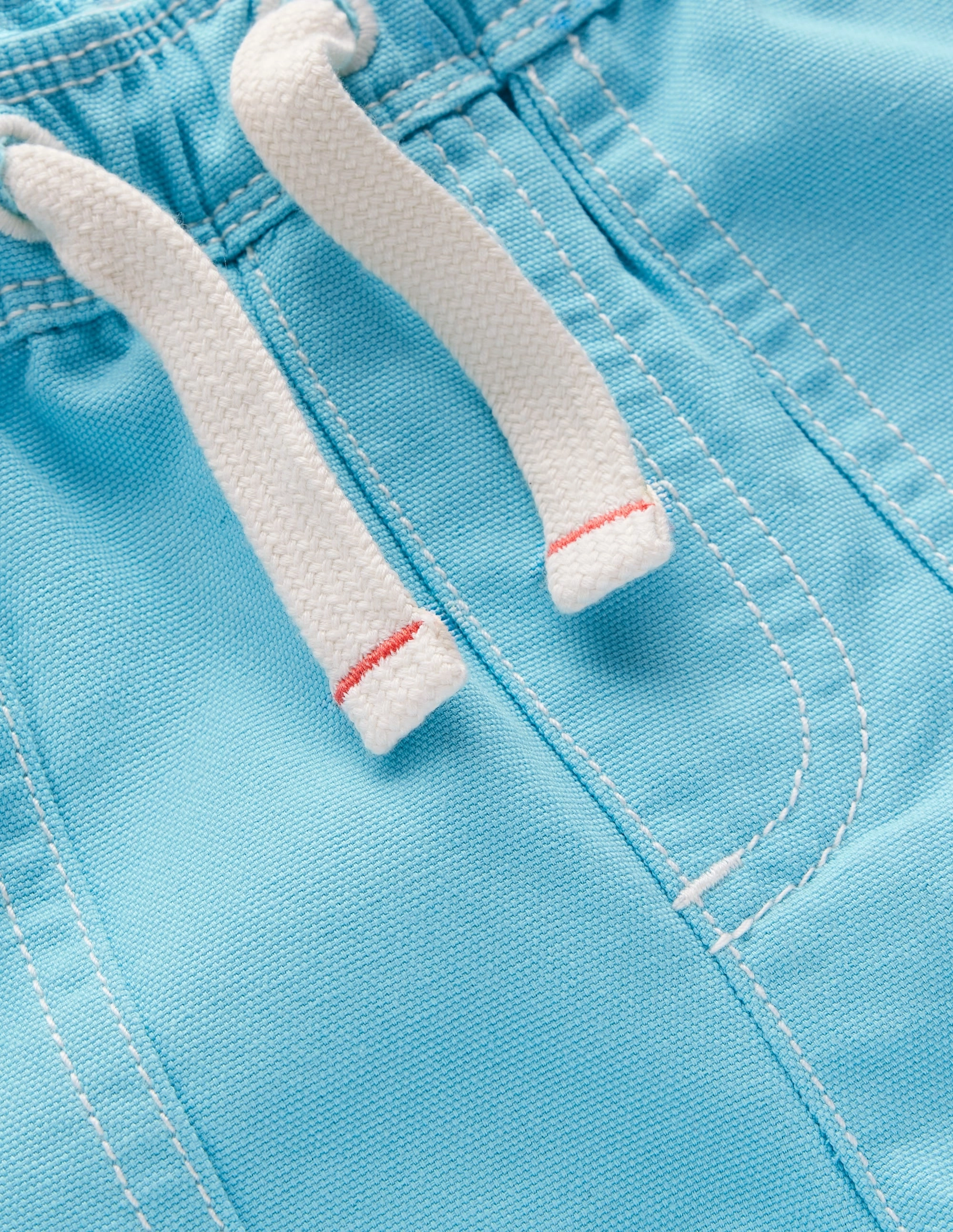 Pull-On Cotton Shorts-Caribbean Blue Cool Touch Fit