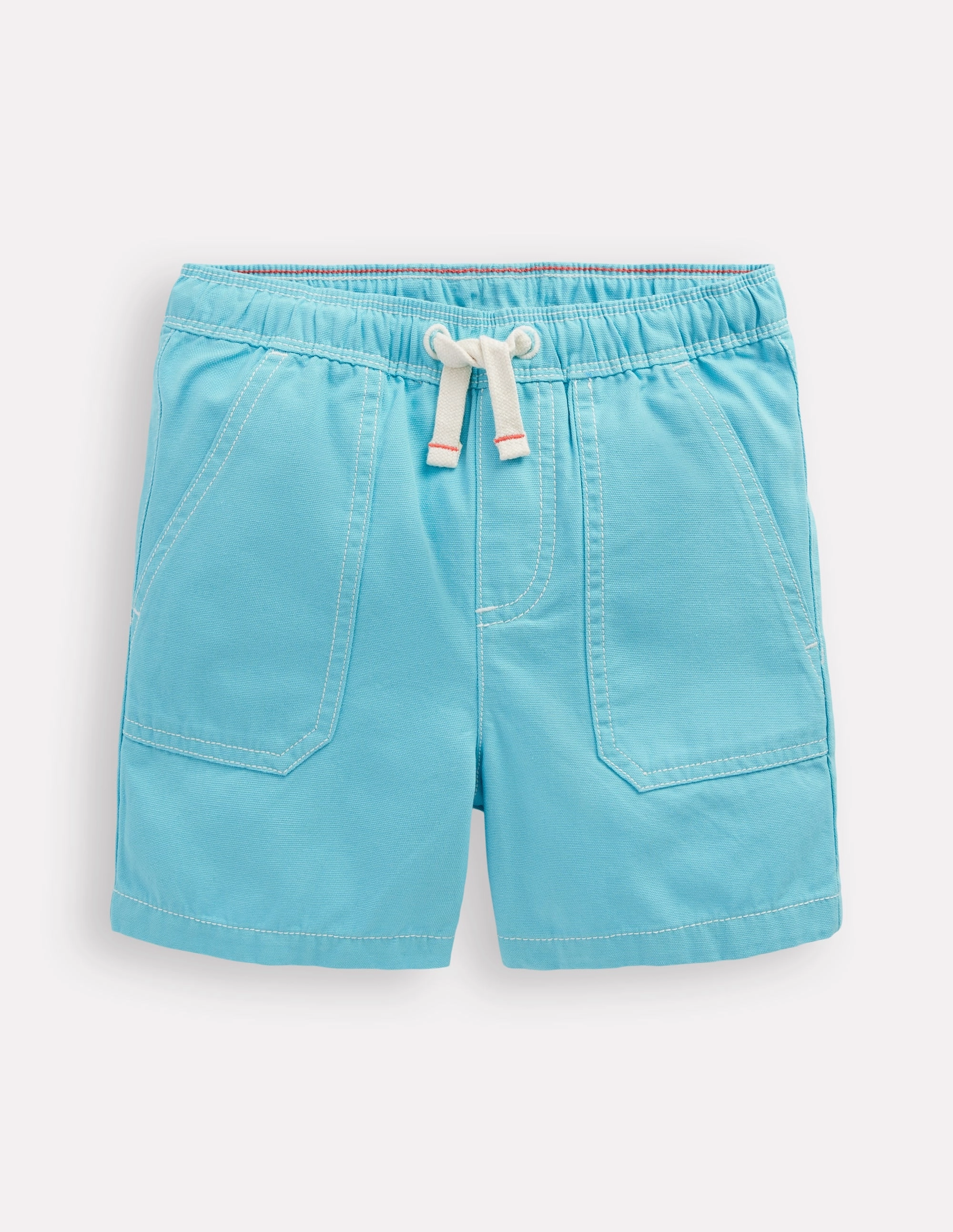 jewelry Pull-On Cotton Shorts-Caribbean Blue