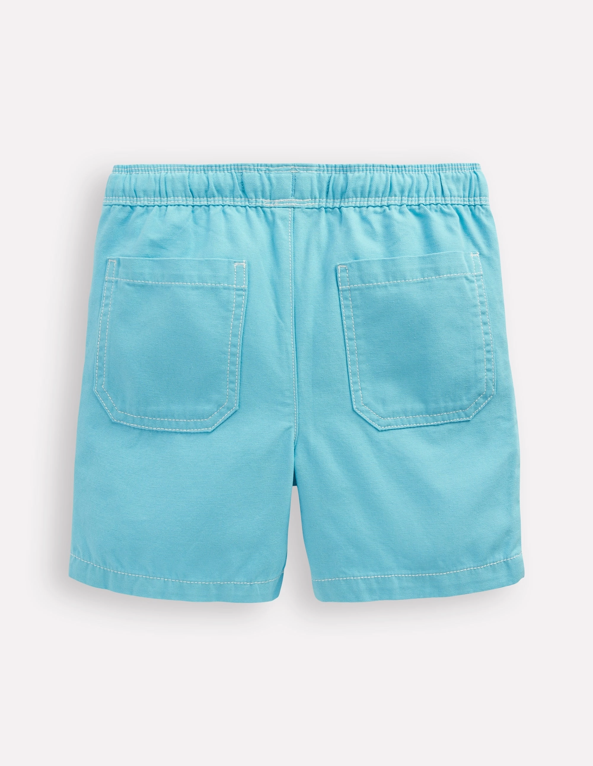 Pull-On Cotton Shorts-Caribbean Blue Lightweight Construction