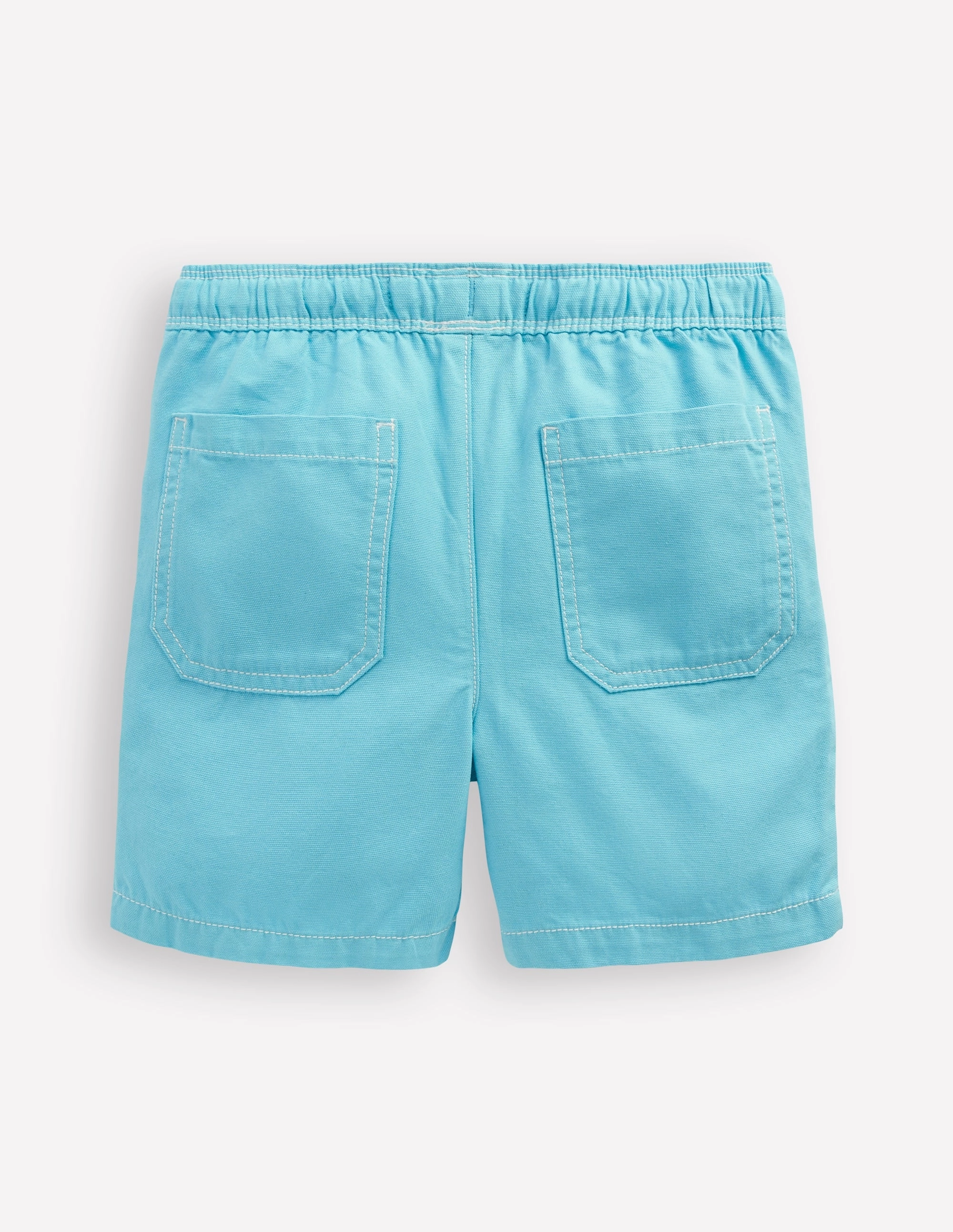 Effortless Motion Pull-On Cotton Shorts-Caribbean Blue