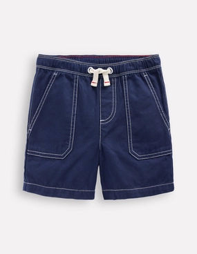 Pull-On Cotton Shorts-Navy Easy Care Fabric