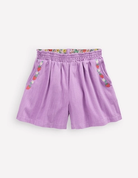 Weightless Travel Design Pull-On Shorts-Aster Purple