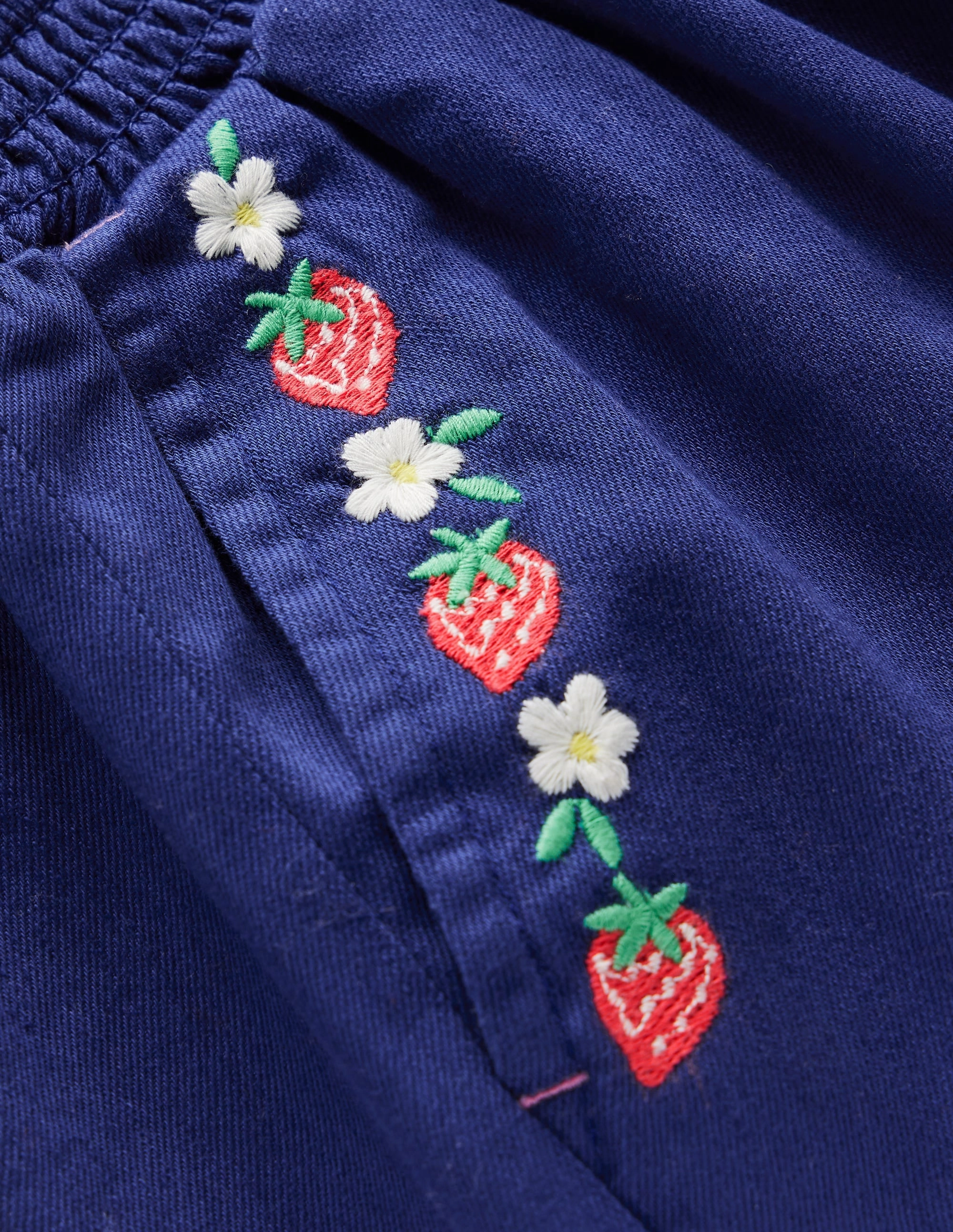 Pull-On Shorts-Starboard Blue Fun Colors Cotton Blend