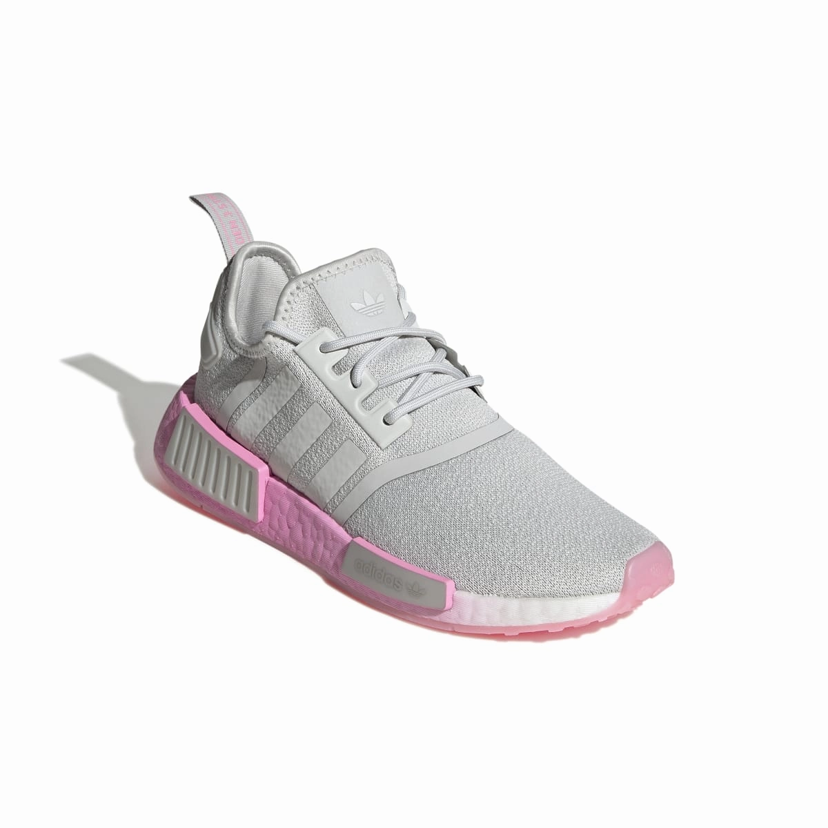 ADIDAS GW9462 NMD_R1 WMN'S (Medium) Grey/Pink/White Stretch Fabric Running Shoes Media Pop