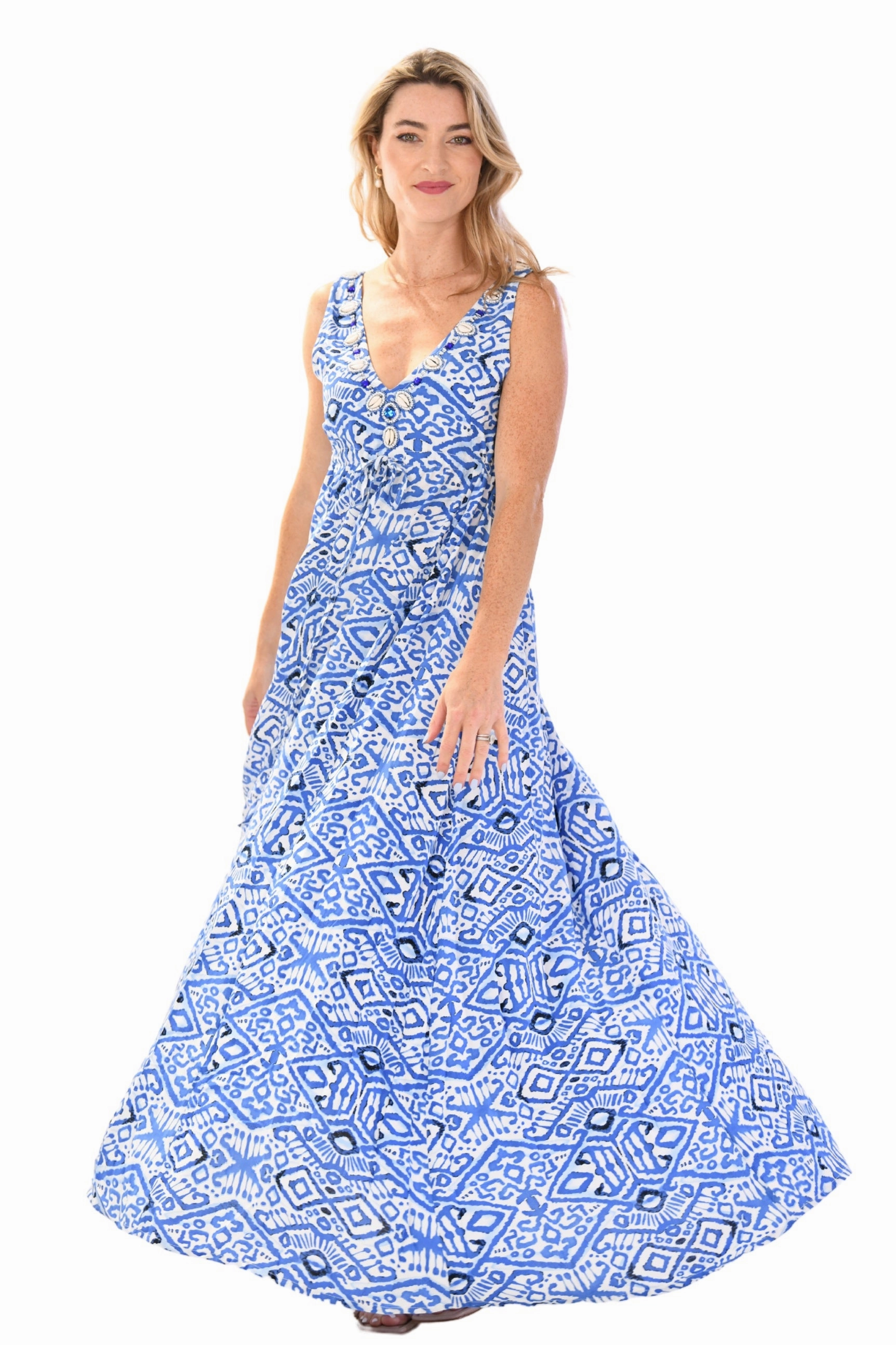 Sophisticated Wear Venus Dress / Dark Blue Ikat