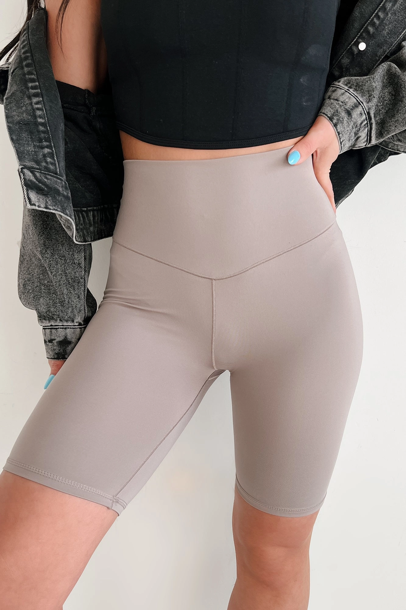 Comfortable Movement Comfy Wear Be In Your Element High Rise Biker Shorts (Ash)