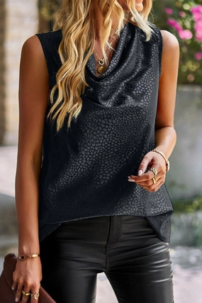 PATTERNED SLEEVELESS CASUAL TOP LowProfile Zipper LowProfileZipperSystem